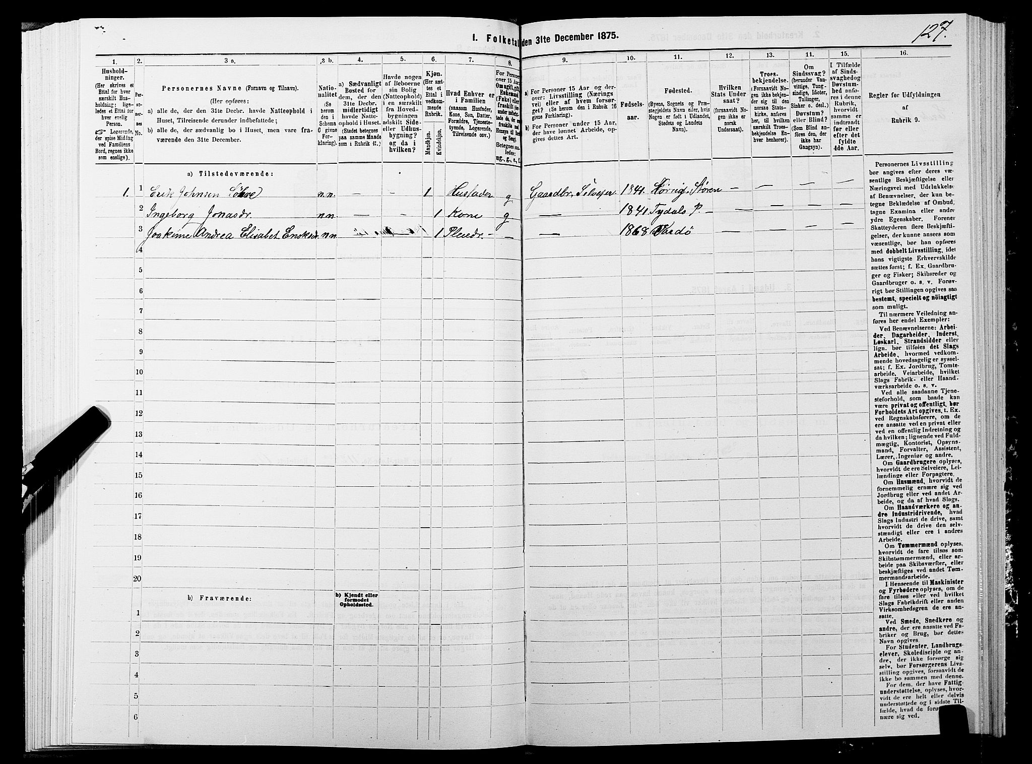 SATØ, 1875 census for 1927P Tranøy, 1875, p. 4127