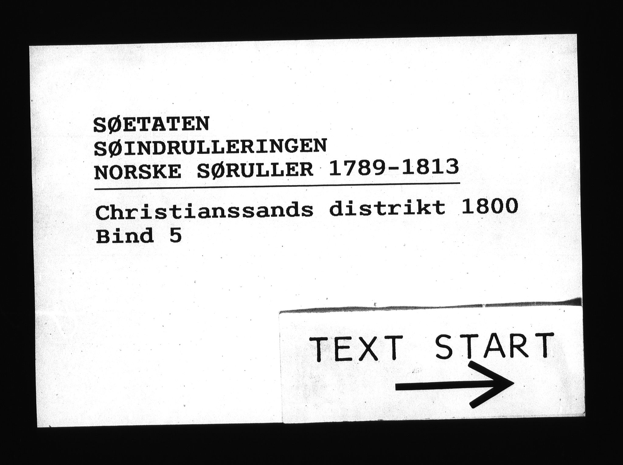 Sjøetaten, RA/EA-3110/F/L0040: Kristiansand distrikt, bind 5, 1800