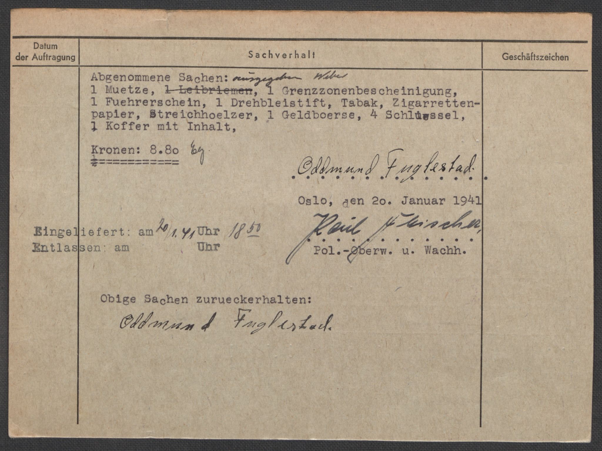 Befehlshaber der Sicherheitspolizei und des SD, RA/RAFA-5969/E/Ea/Eaa/L0003: Register over norske fanger i Møllergata 19: Eng-Hag, 1940-1945, p. 642