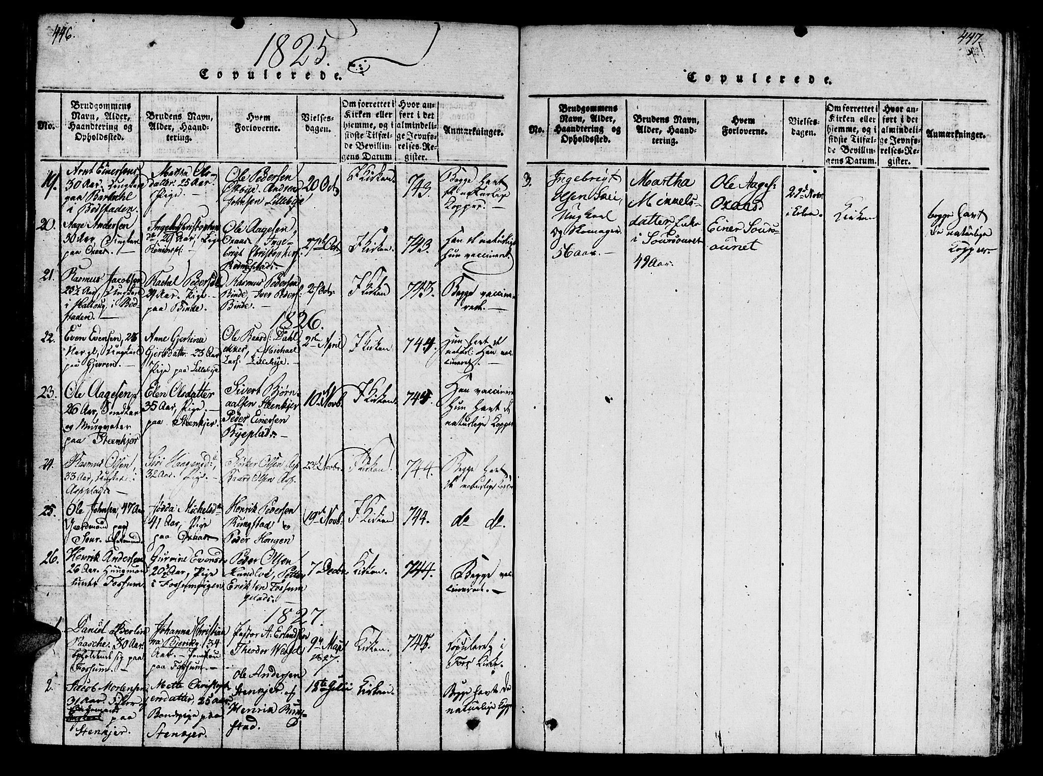 Ministerialprotokoller, klokkerbøker og fødselsregistre - Nord-Trøndelag, SAT/A-1458/746/L0441: Parish register (official) no. 746A03 /3, 1816-1827, p. 446-447