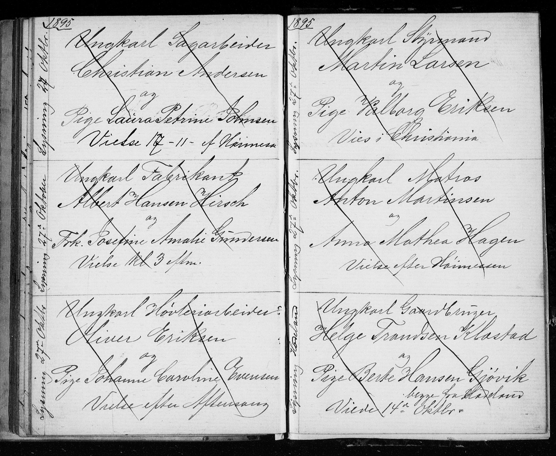 Bragernes kirkebøker, AV/SAKO-A-6/H/Ha/L0006: Banns register no. 6, 1873-1896