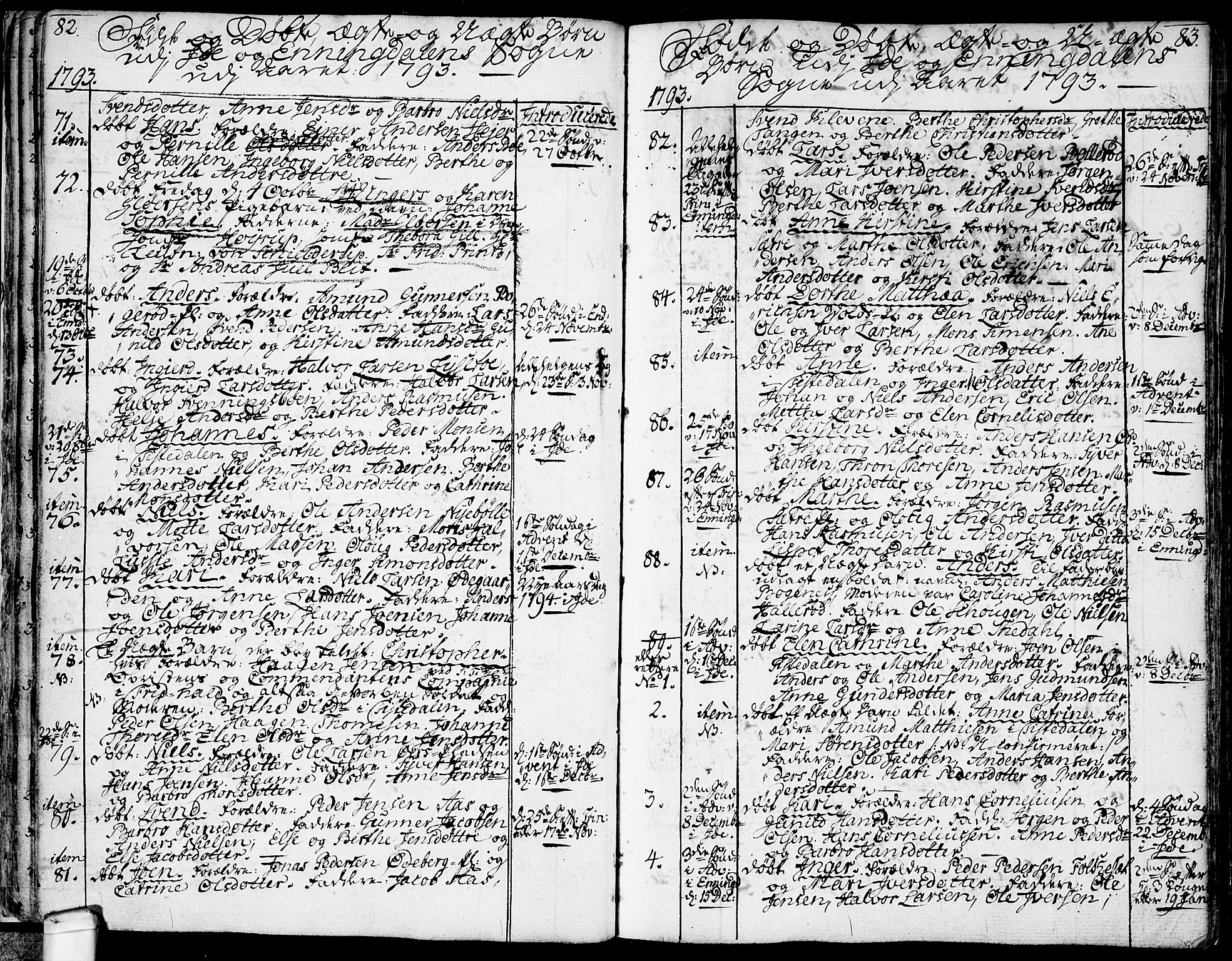 Idd prestekontor Kirkebøker, AV/SAO-A-10911/F/Fc/L0001: Parish register (official) no. III 1, 1770-1814, p. 82-83