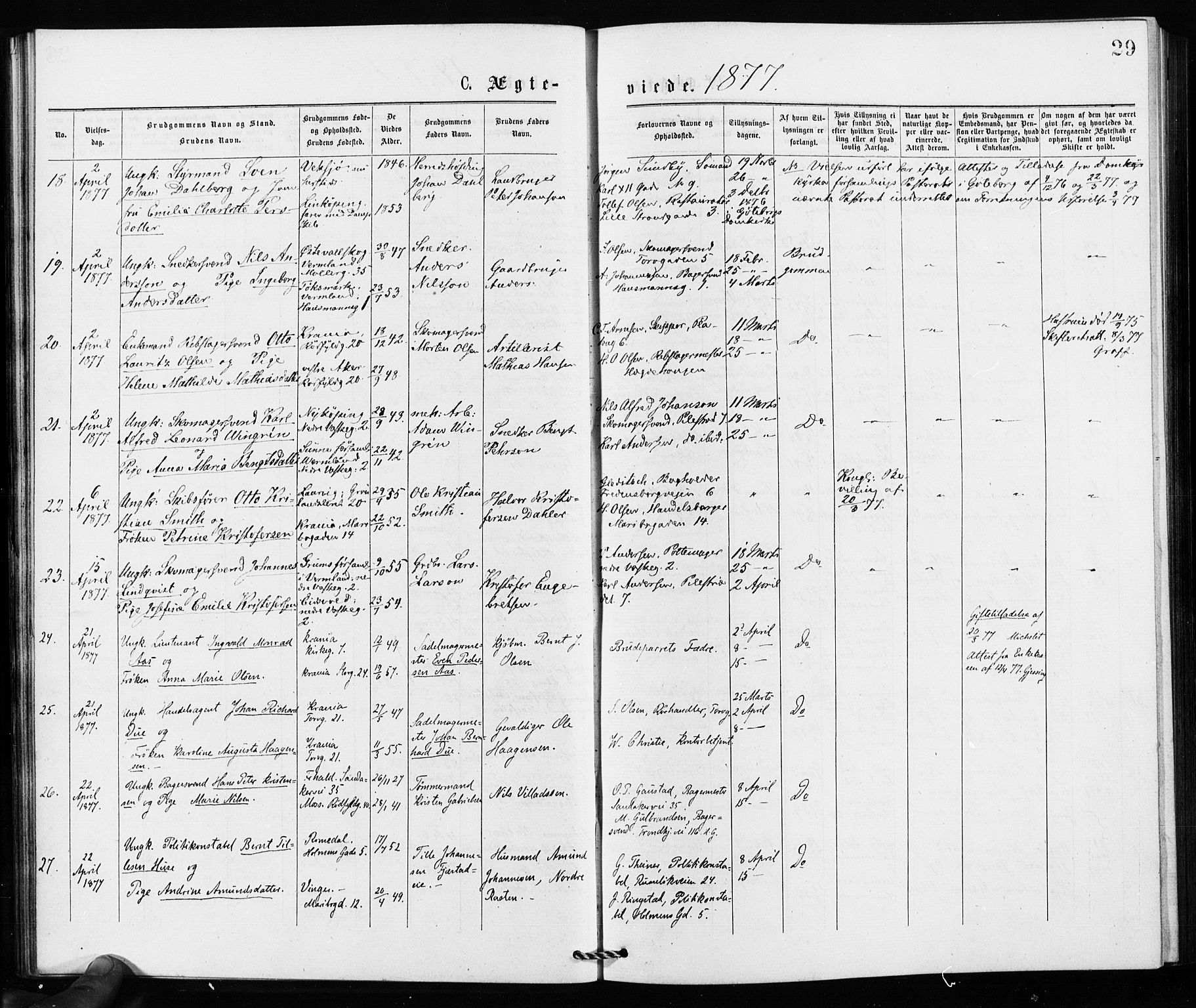 Jakob prestekontor Kirkebøker, SAO/A-10850/F/Fa/L0002: Parish register (official) no. 2, 1875-1879, p. 29