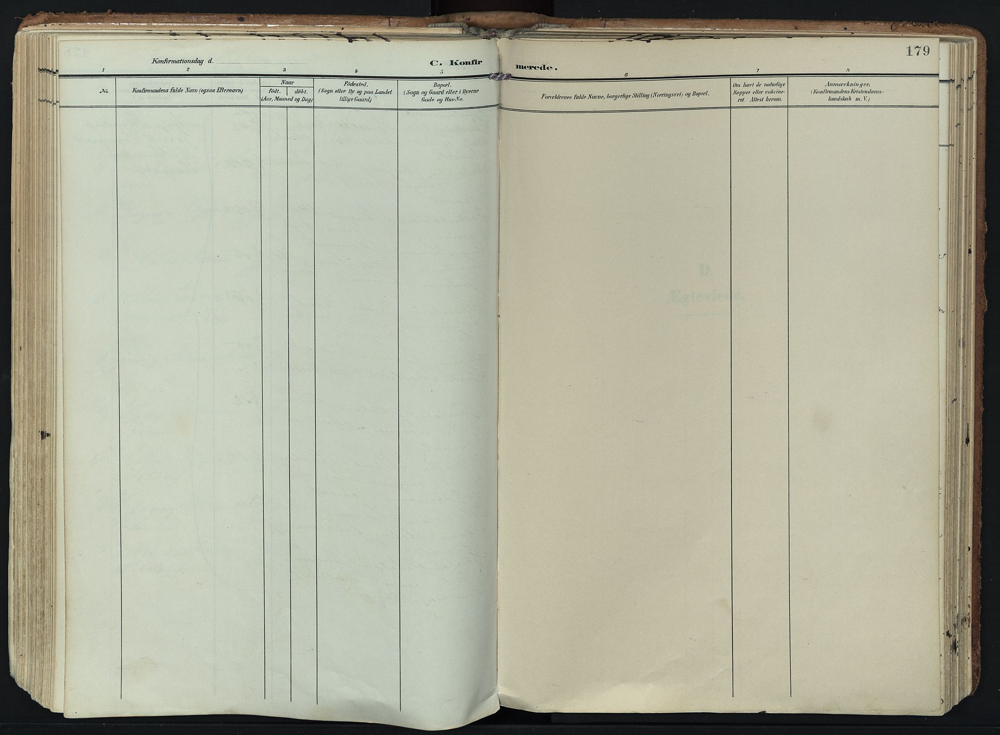 Hedrum kirkebøker, AV/SAKO-A-344/F/Fa/L0010: Parish register (official) no. I 10, 1904-1918, p. 179