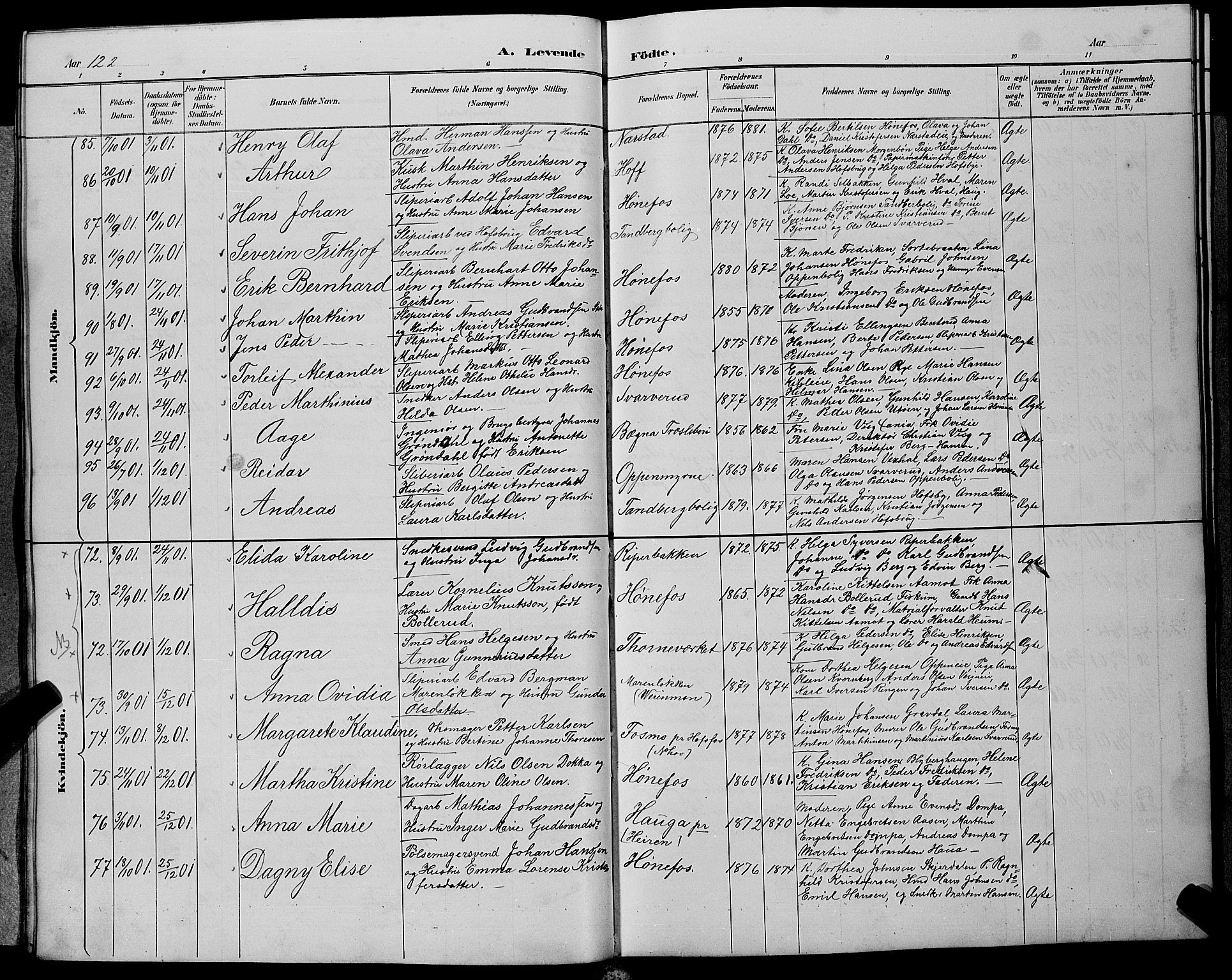 Hønefoss kirkebøker, SAKO/A-609/G/Ga/L0002: Parish register (copy) no. 2, 1888-1904