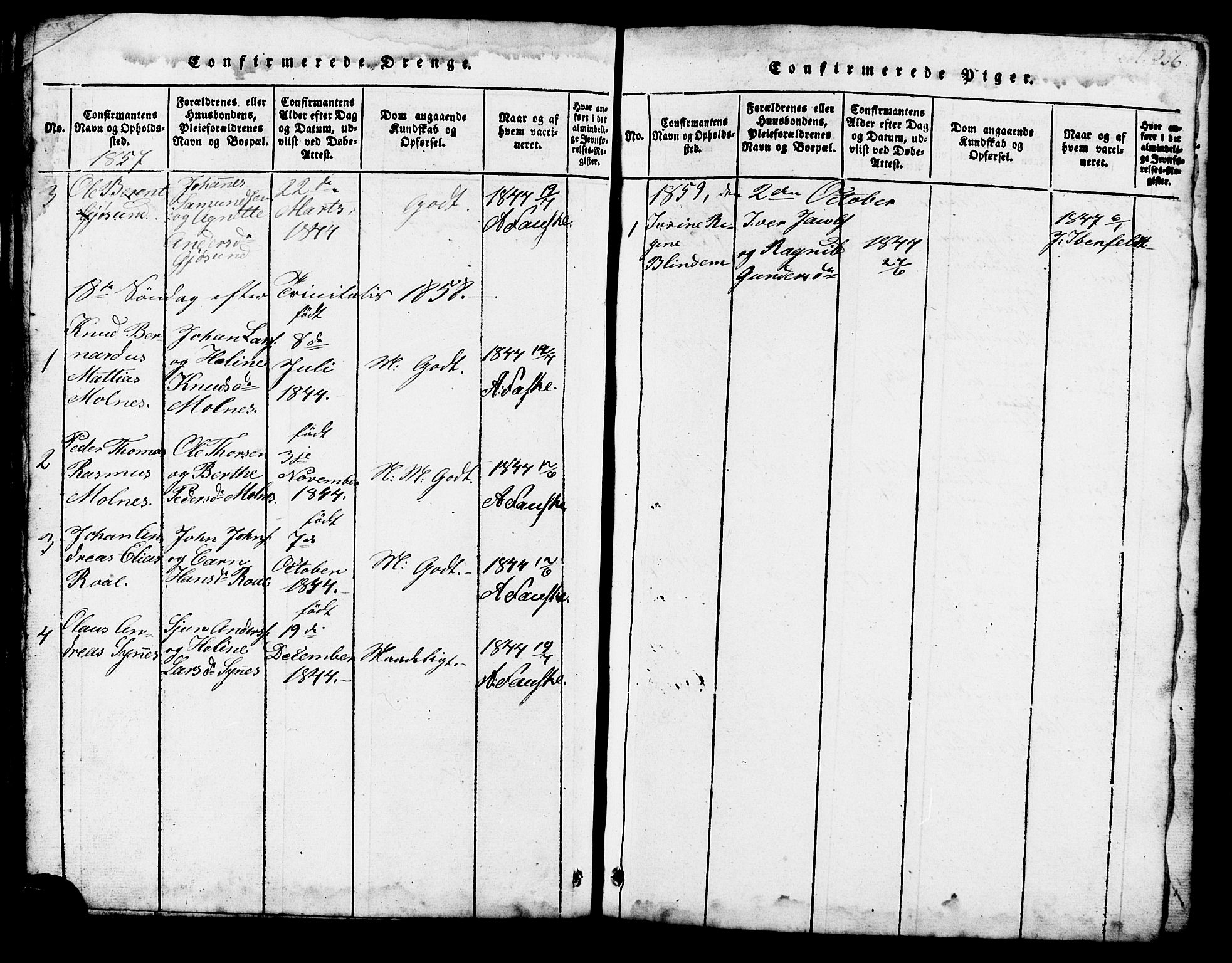 Ministerialprotokoller, klokkerbøker og fødselsregistre - Møre og Romsdal, SAT/A-1454/537/L0520: Parish register (copy) no. 537C01, 1819-1868, p. 256