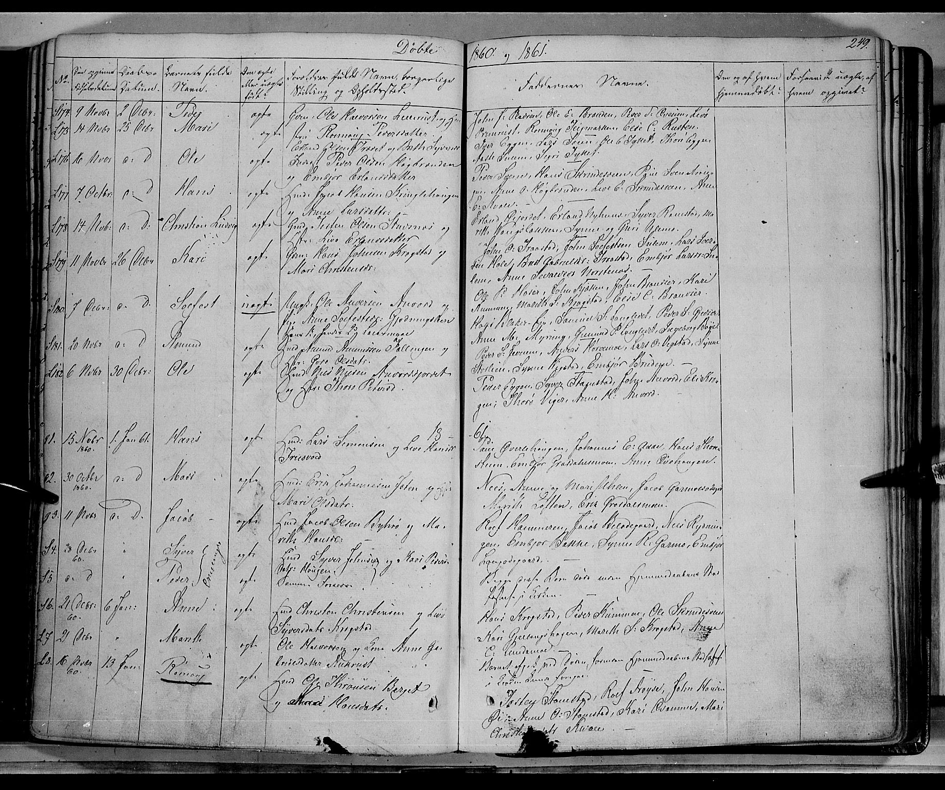 Lom prestekontor, SAH/PREST-070/K/L0006: Parish register (official) no. 6A, 1837-1863, p. 249
