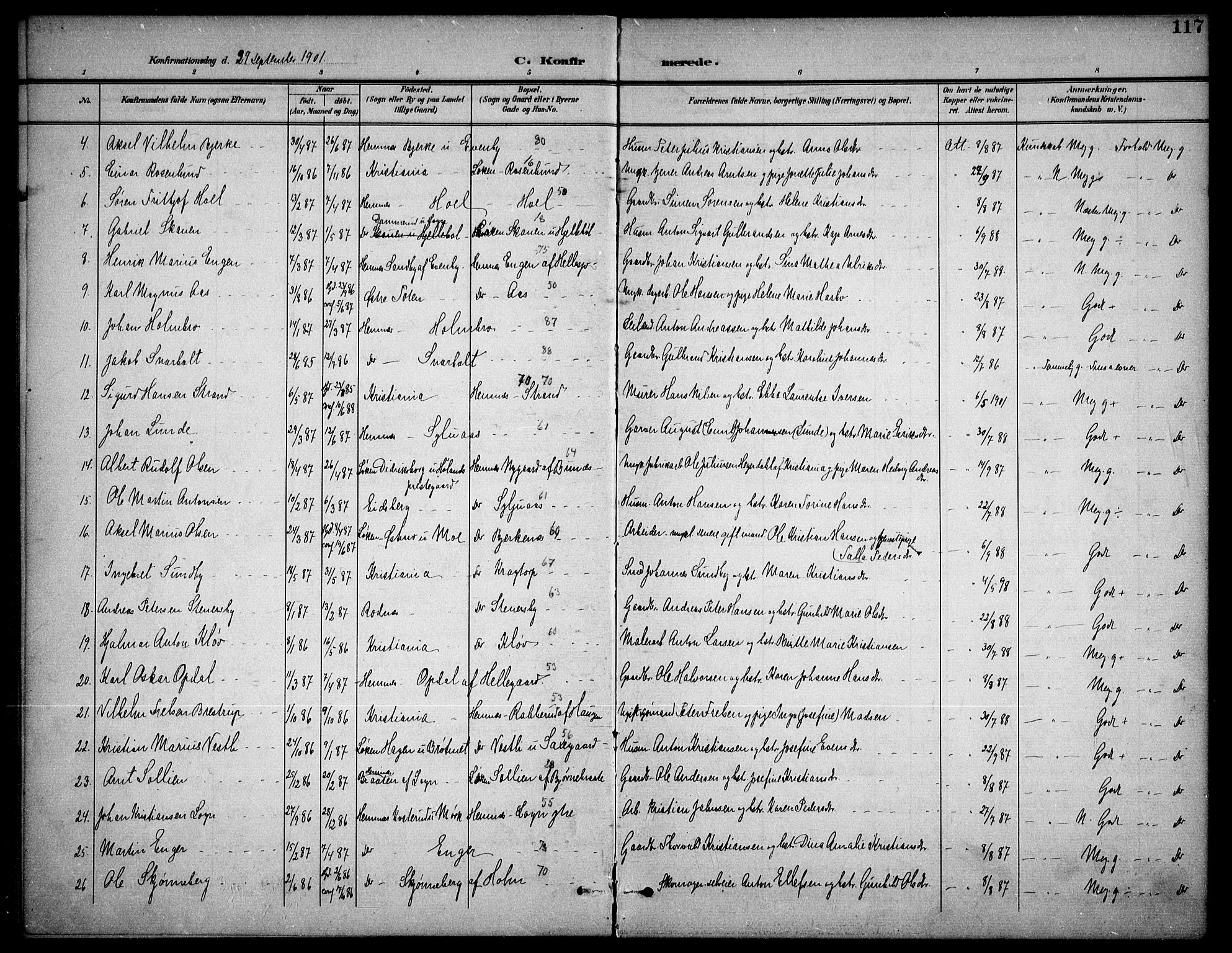 Høland prestekontor Kirkebøker, AV/SAO-A-10346a/F/Fb/L0003: Parish register (official) no. II 3, 1897-1912, p. 117