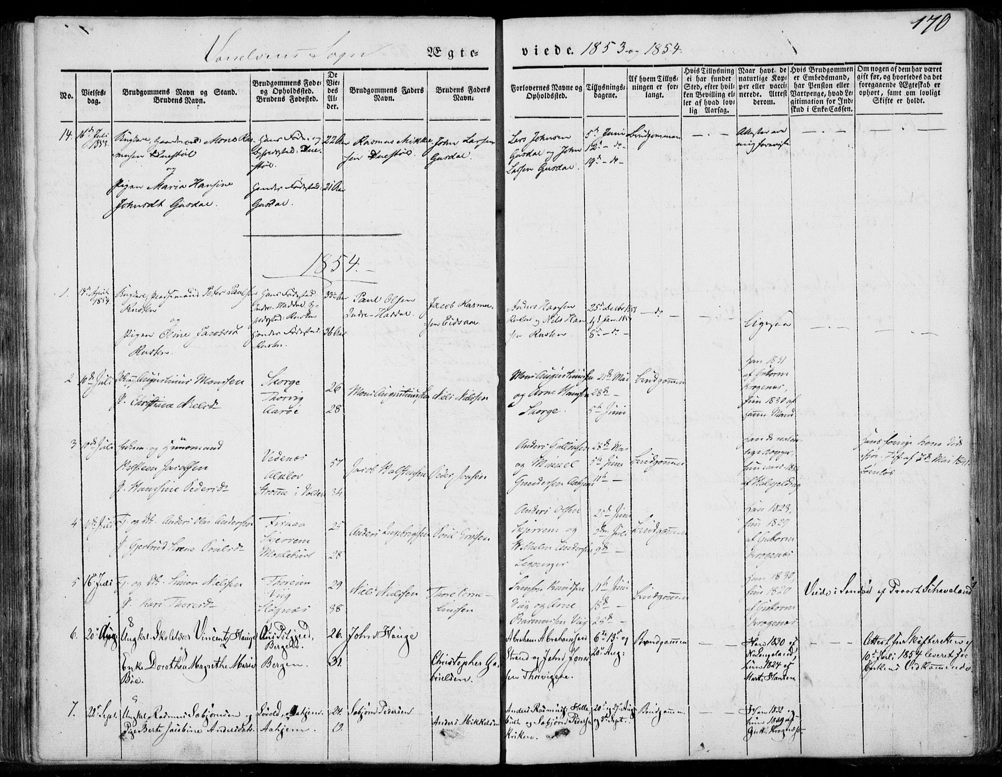 Ministerialprotokoller, klokkerbøker og fødselsregistre - Møre og Romsdal, AV/SAT-A-1454/501/L0006: Parish register (official) no. 501A06, 1844-1868, p. 170