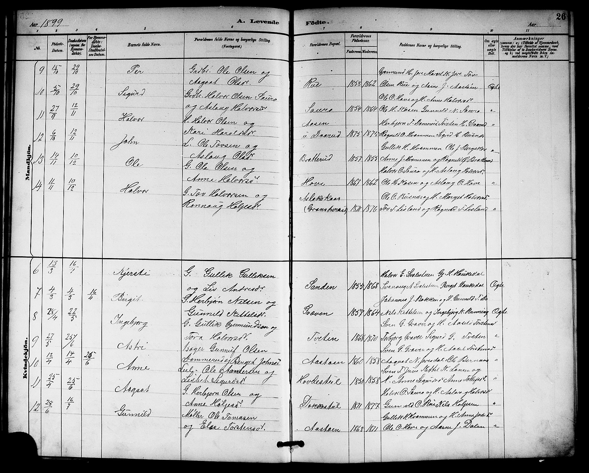 Gransherad kirkebøker, SAKO/A-267/G/Gb/L0003: Parish register (copy) no. II 3, 1887-1921, p. 26