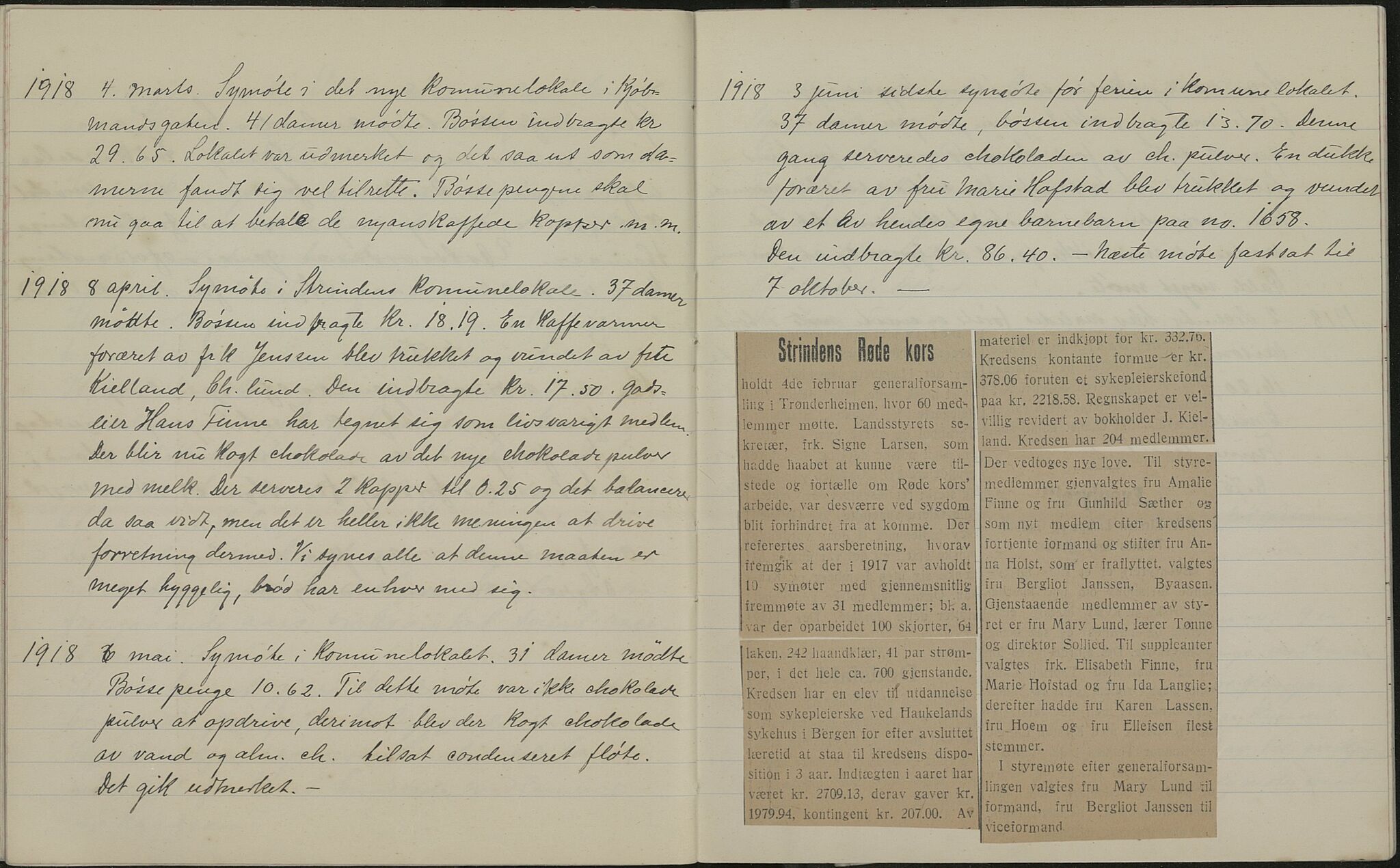 Trondheim Røde Kors, TRKO/PA-1204/A/Ab/L0003: Dagbok forStrinda Røde Kors, 1914-1925, p. 38