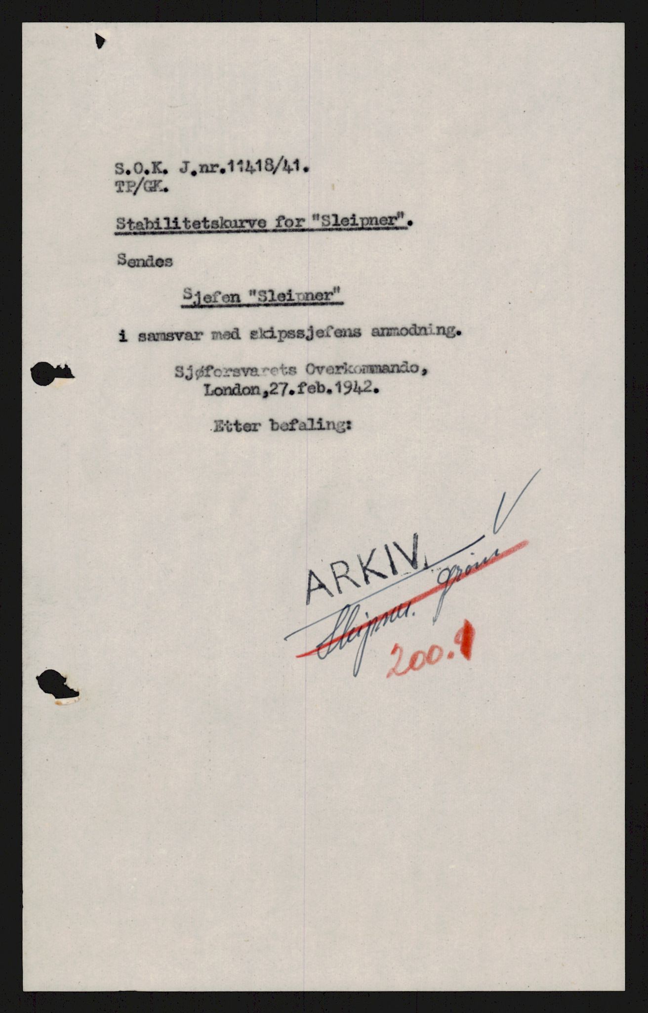 Forsvaret, Sjøforsvarets overkommando, AV/RA-RAFA-2035/D/Dc/L0193: --, 1940-1951, p. 643