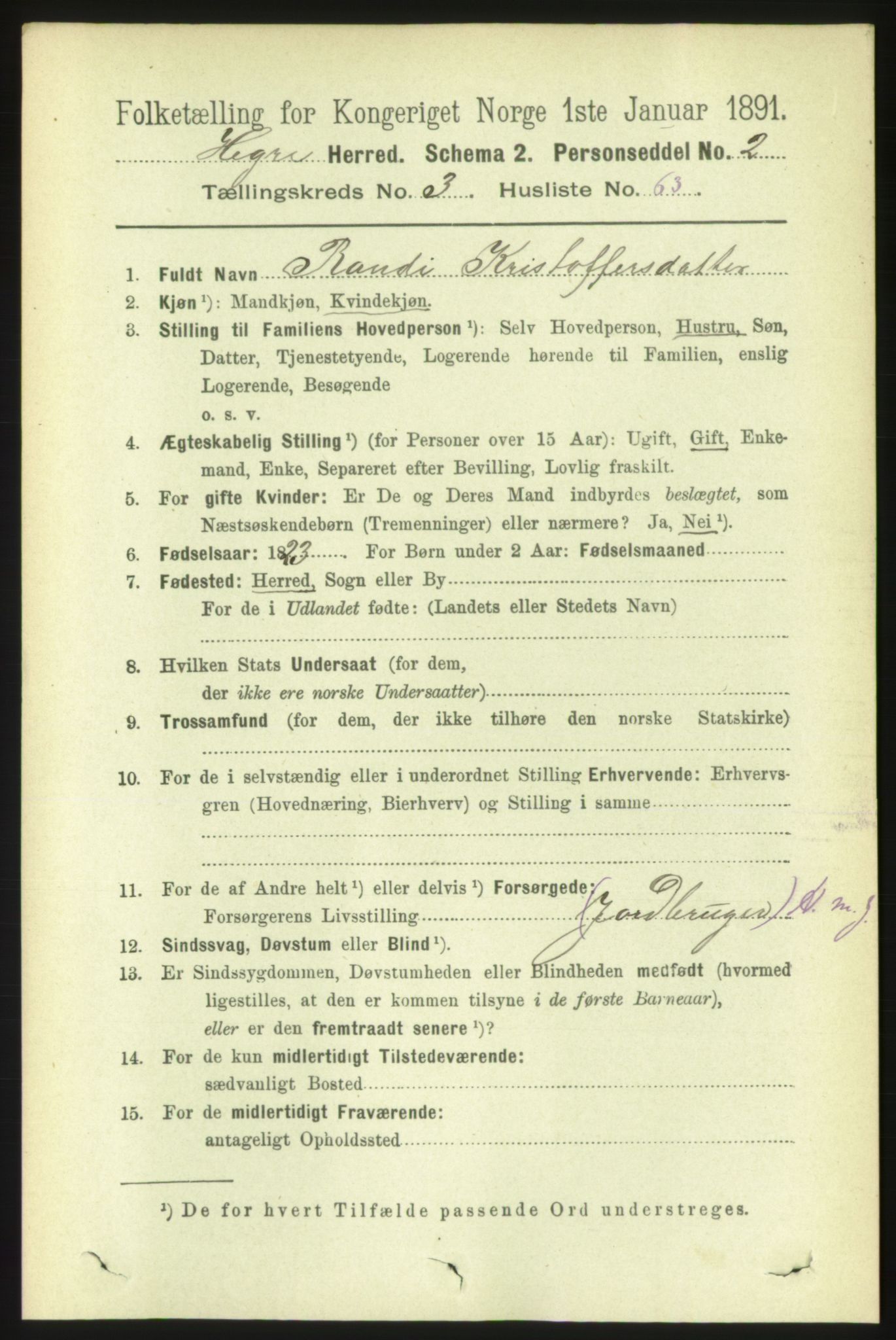 RA, 1891 census for 1712 Hegra, 1891, p. 1393