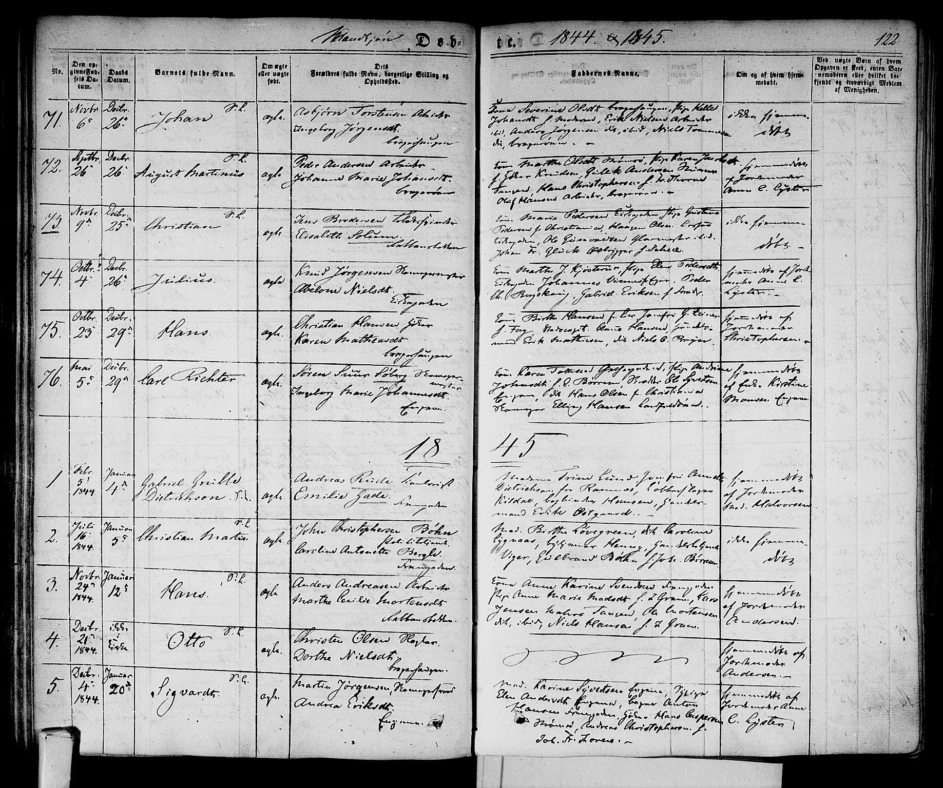 Bragernes kirkebøker, AV/SAKO-A-6/F/Fb/L0001: Parish register (official) no. II 1, 1830-1847, p. 122