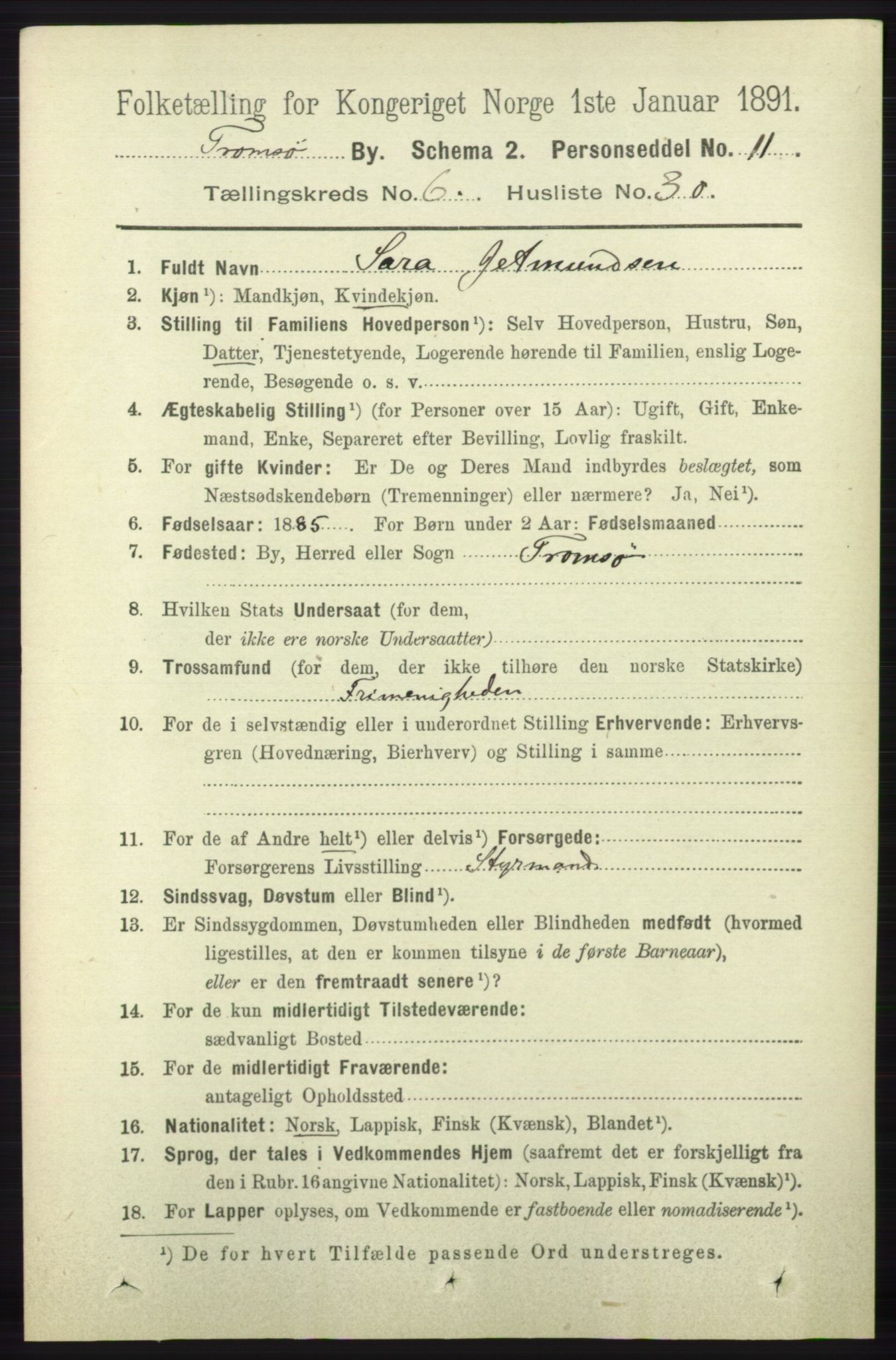 RA, 1891 census for 1902 Tromsø, 1891, p. 5938