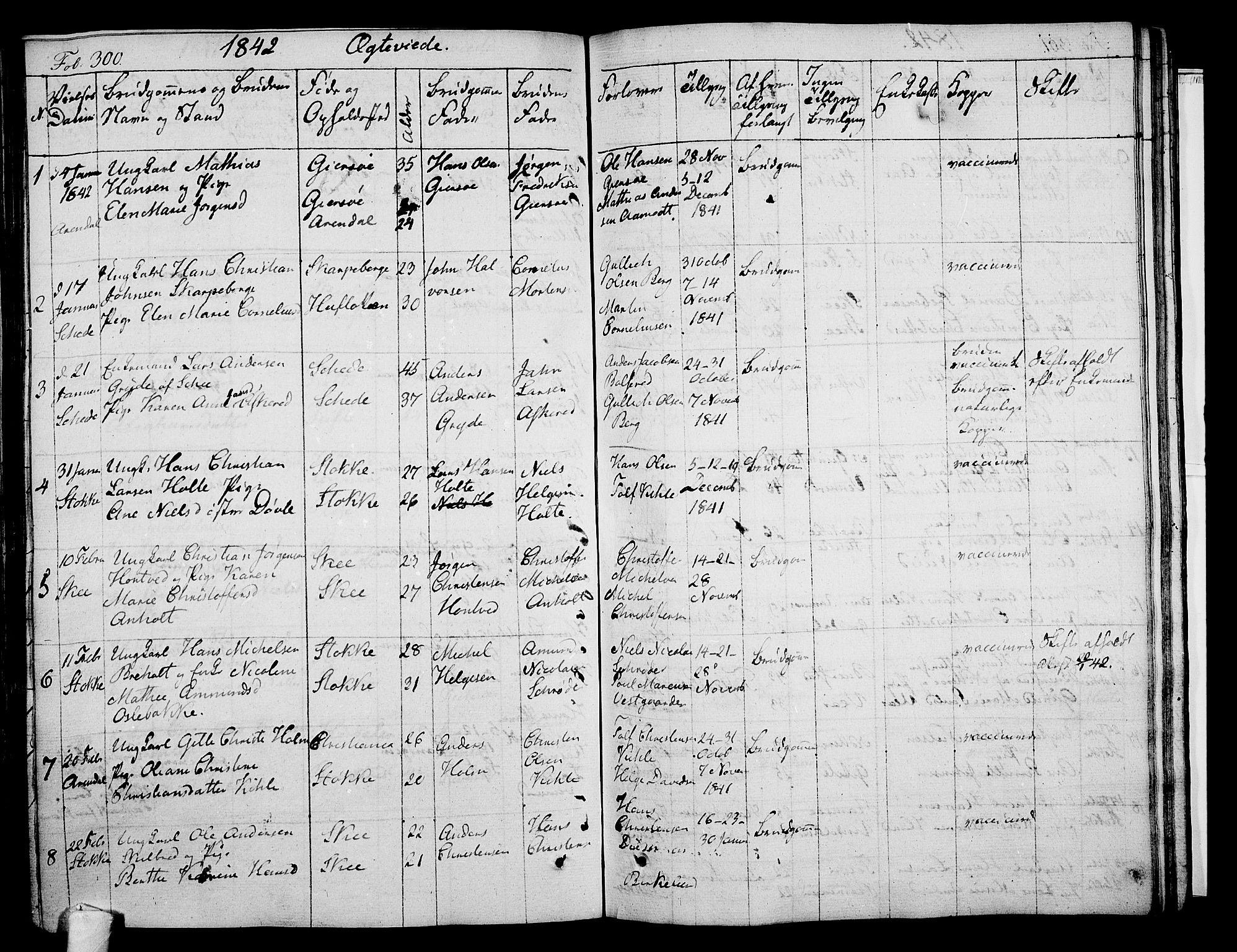 Stokke kirkebøker, AV/SAKO-A-320/F/Fa/L0006: Parish register (official) no. I 6, 1826-1843, p. 300