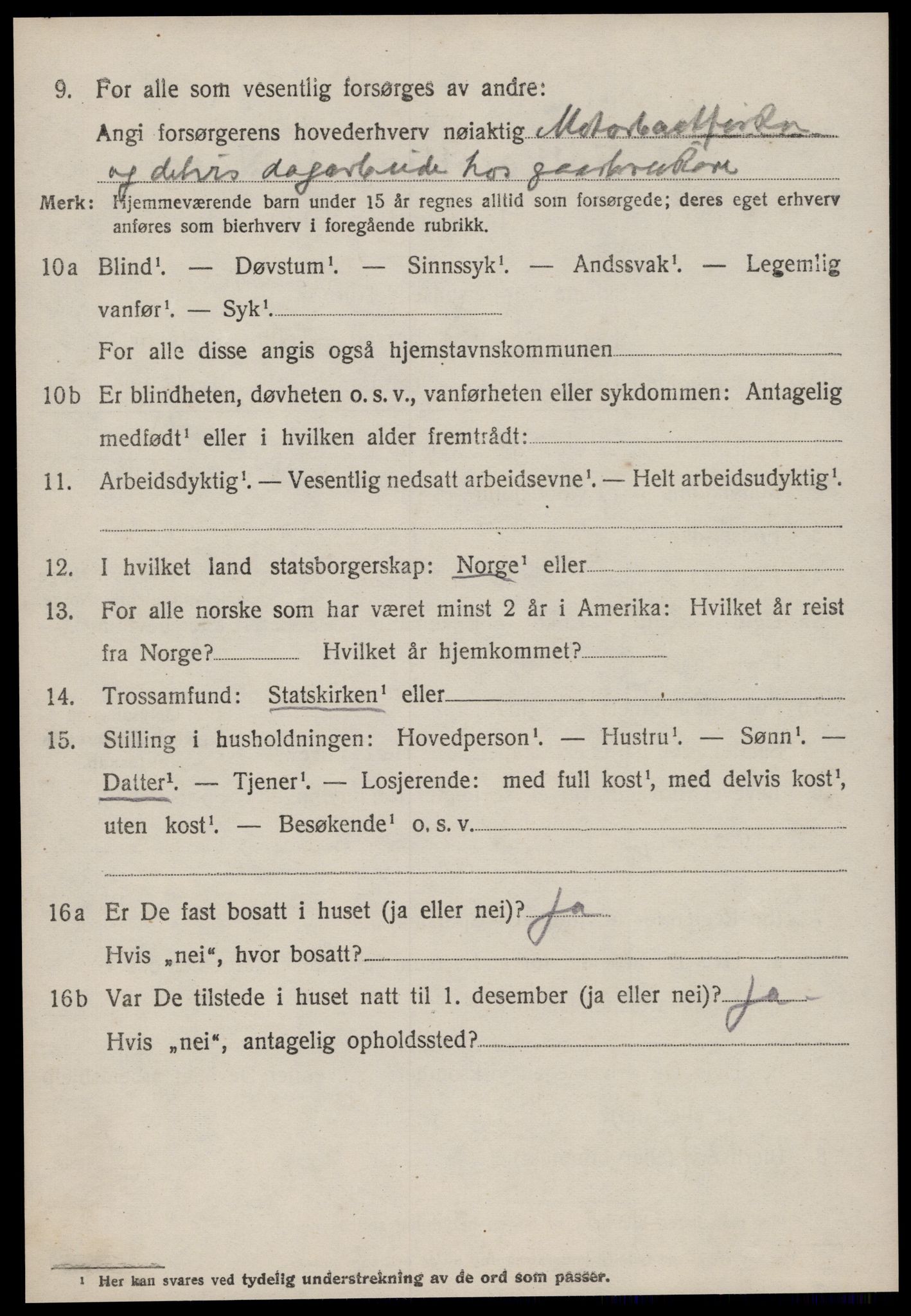 SAT, 1920 census for Sandøy, 1920, p. 1285