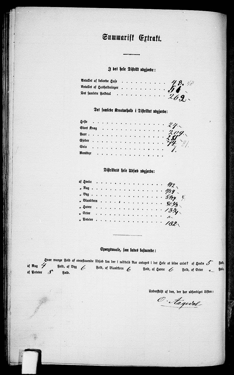 RA, 1865 census for Bjelland, 1865, p. 83