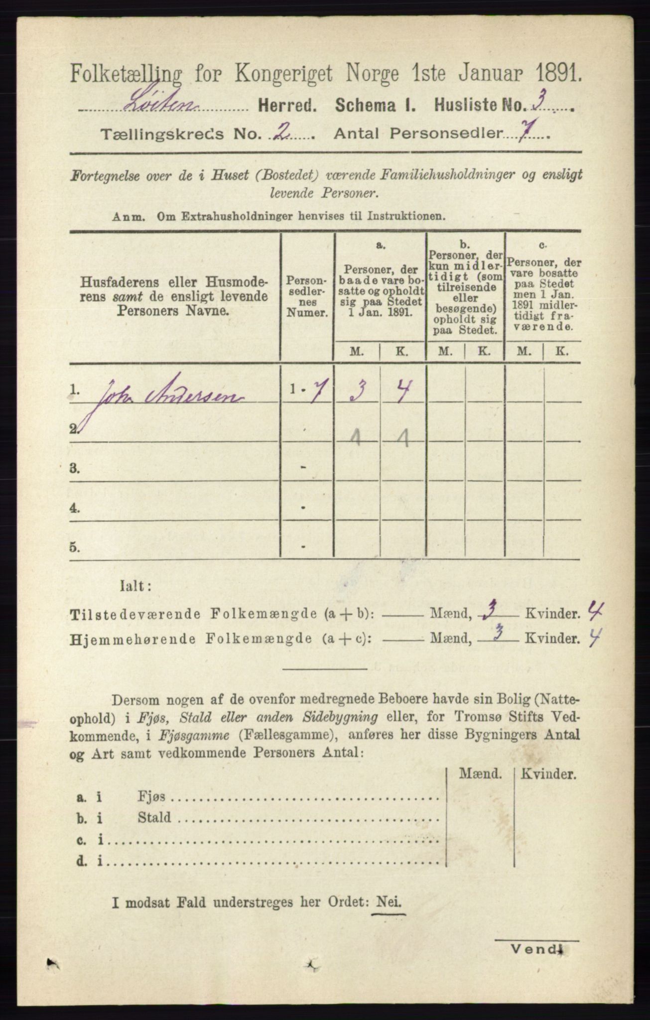 RA, 1891 census for 0415 Løten, 1891, p. 1375