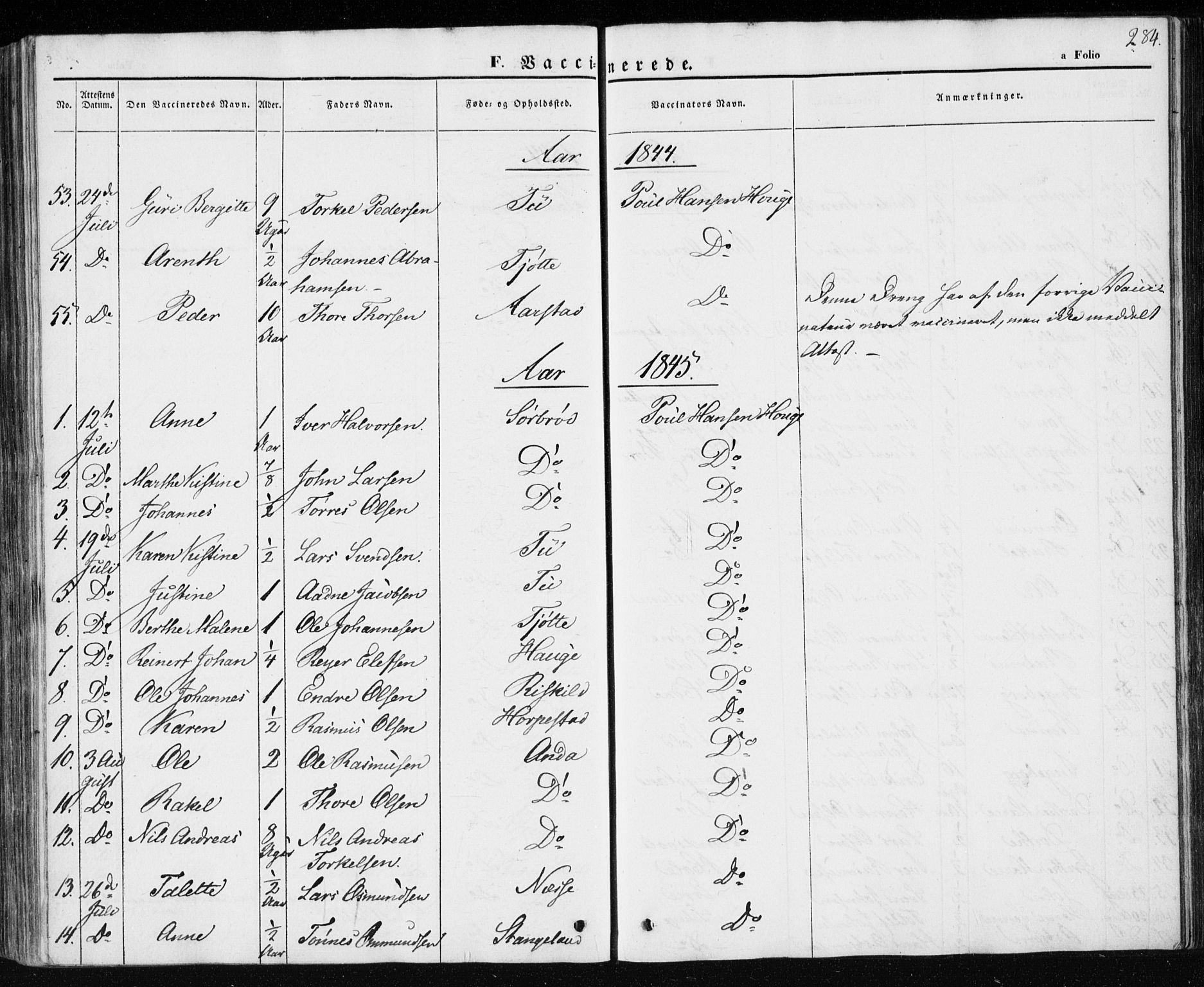 Klepp sokneprestkontor, AV/SAST-A-101803/001/3/30BA/L0004: Parish register (official) no. A 4, 1842-1852, p. 284