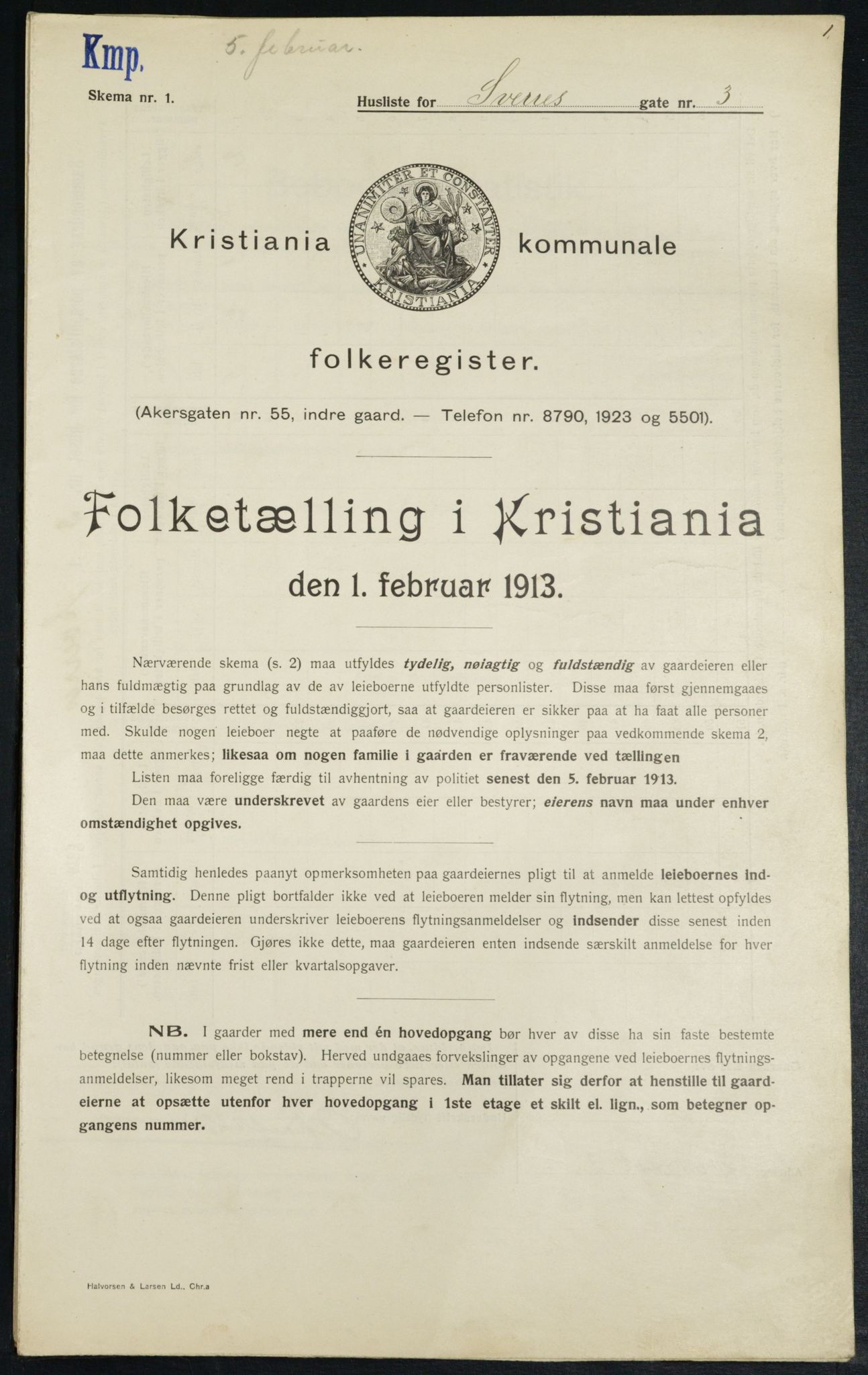 OBA, Municipal Census 1913 for Kristiania, 1913, p. 105995