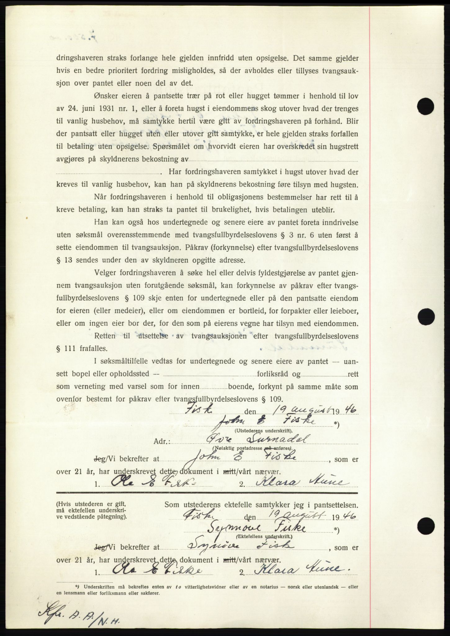 Nordmøre sorenskriveri, AV/SAT-A-4132/1/2/2Ca: Mortgage book no. B94, 1946-1946, Diary no: : 1775/1946