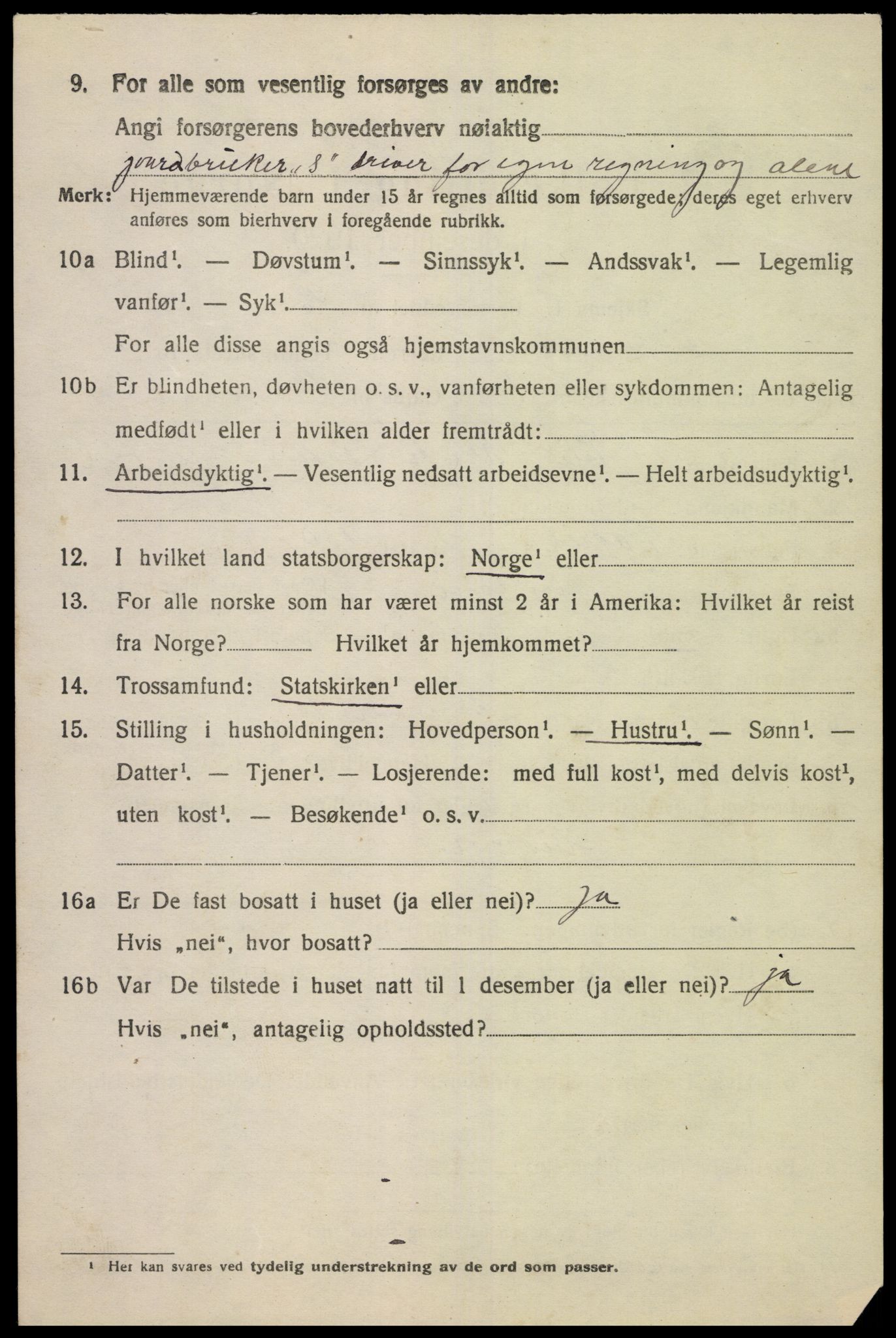 SAK, 1920 census for Finsland, 1920, p. 1185