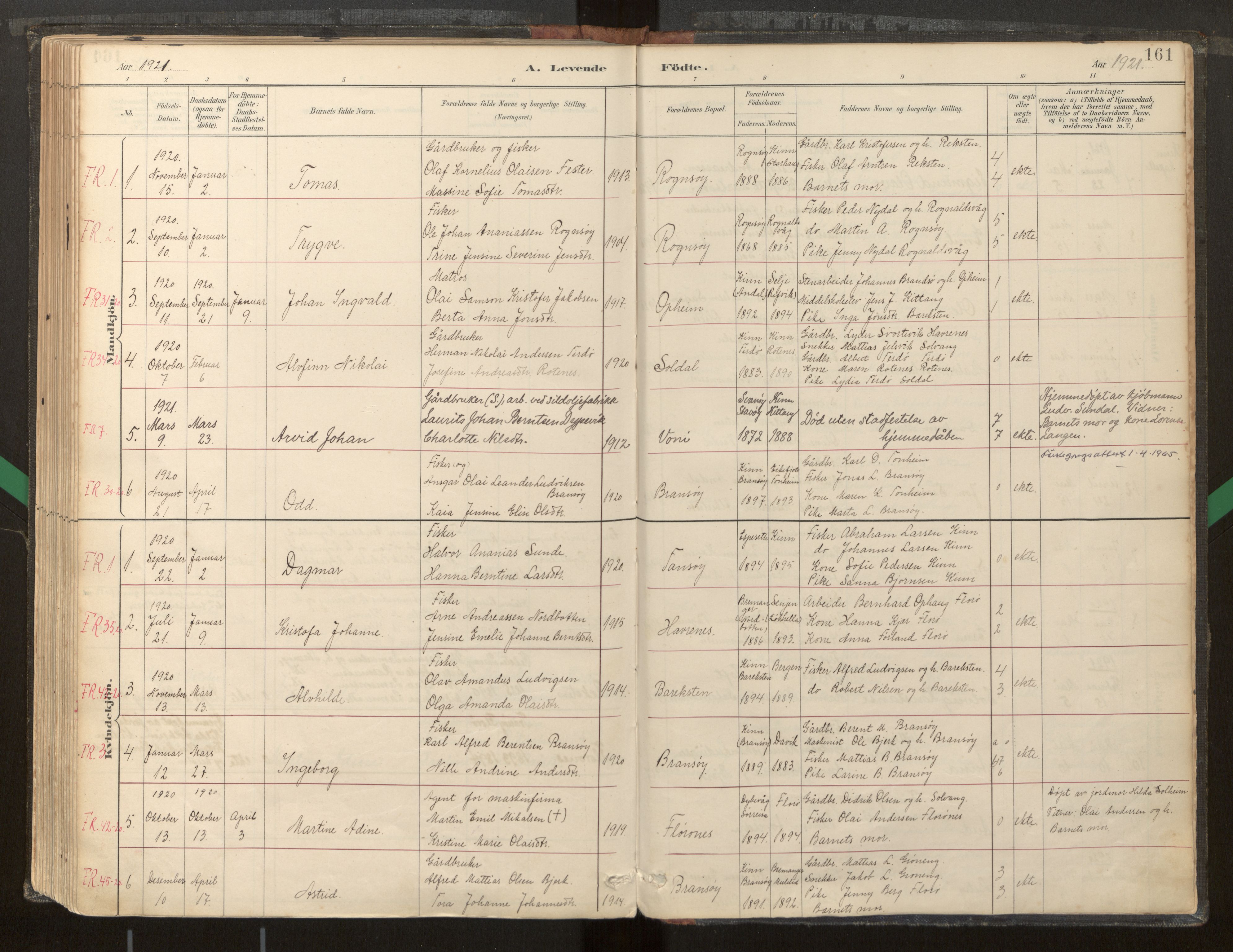 Kinn sokneprestembete, AV/SAB-A-80801/H/Haa/Haab/L0001: Parish register (official) no. B 1, 1886-1921, p. 161