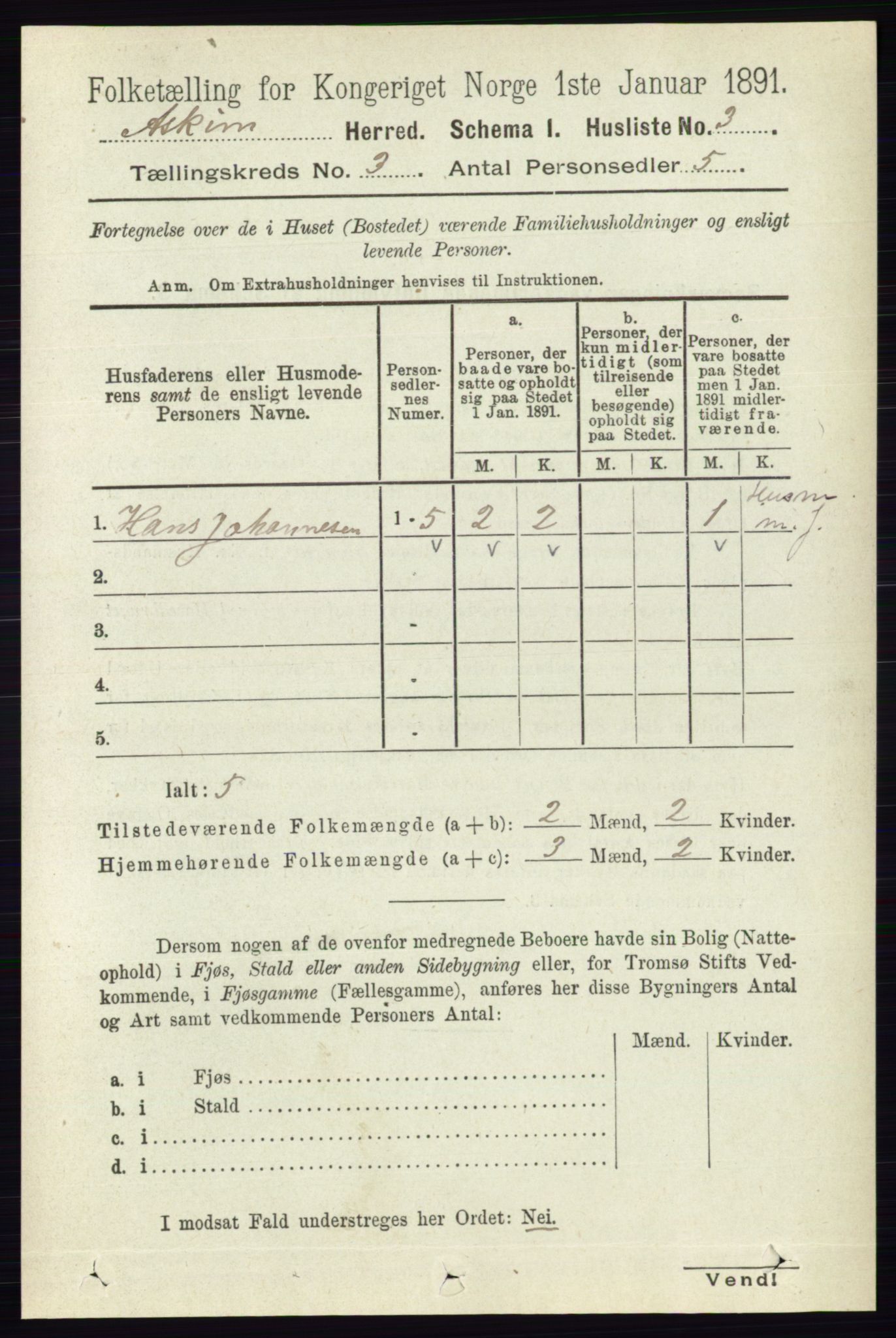 RA, 1891 census for 0124 Askim, 1891, p. 348