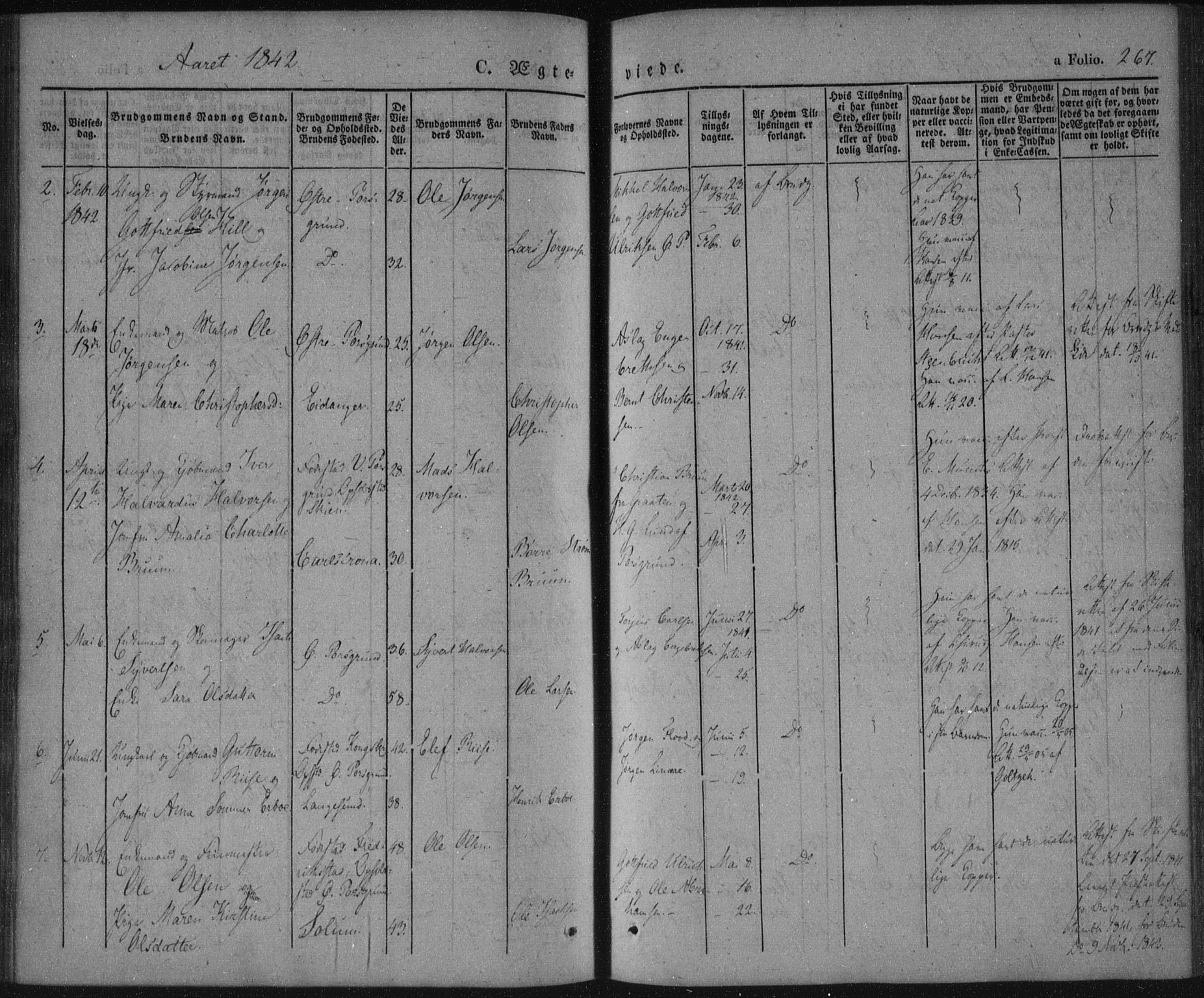 Porsgrunn kirkebøker , SAKO/A-104/F/Fa/L0006: Parish register (official) no. 6, 1841-1857, p. 267