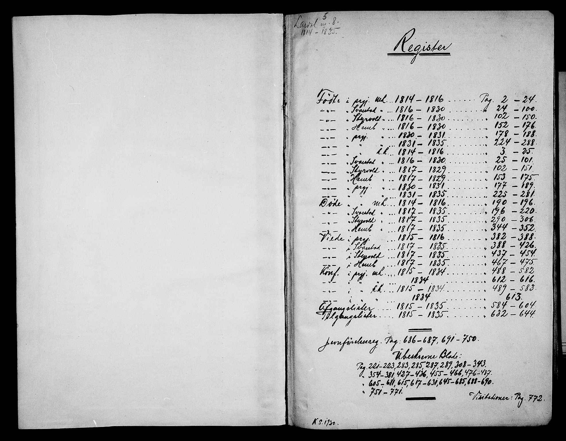 Lardal kirkebøker, SAKO/A-350/F/Fa/L0005: Parish register (official) no. I 5, 1814-1835