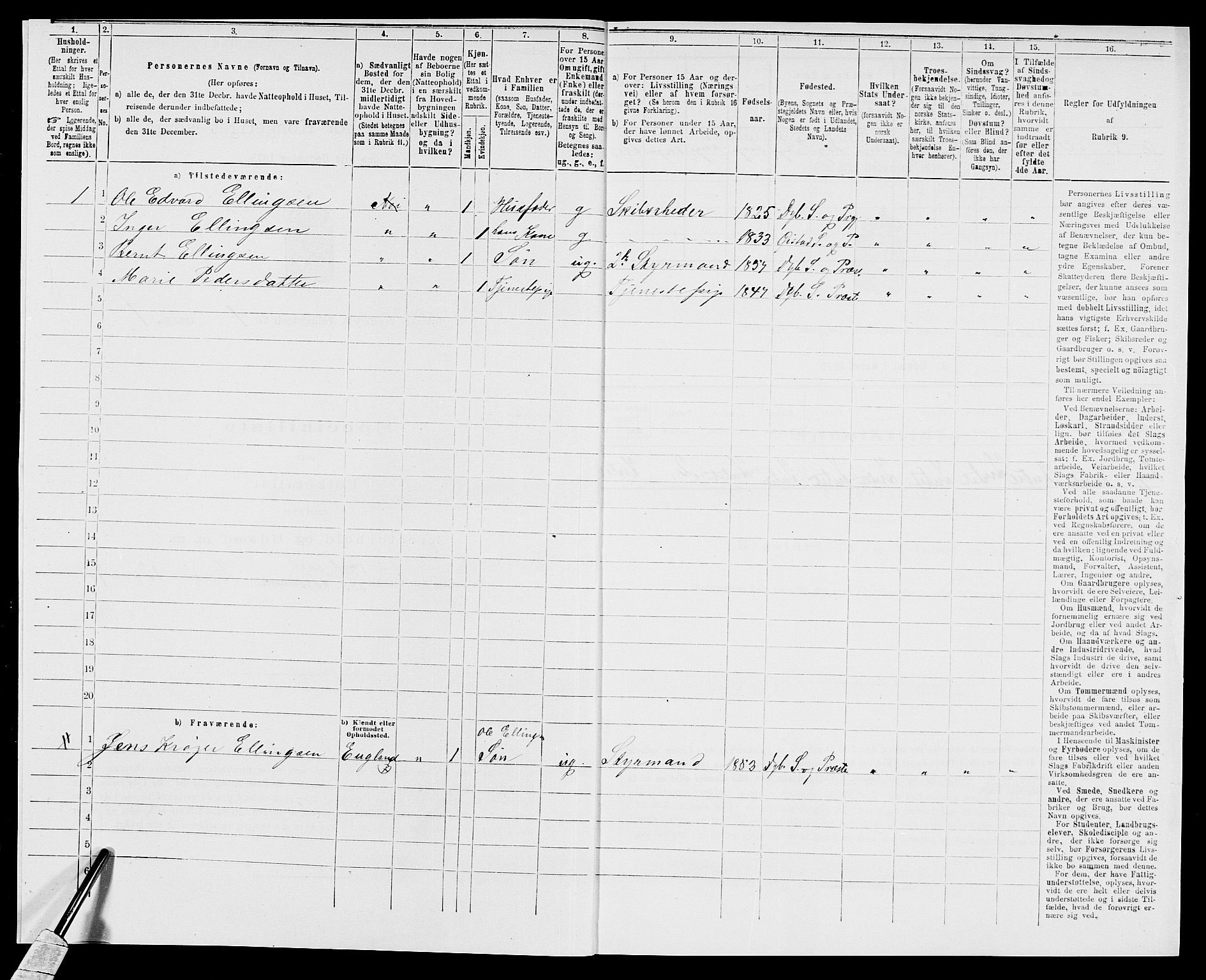 SAK, 1875 census for 0915P Dypvåg, 1875, p. 61