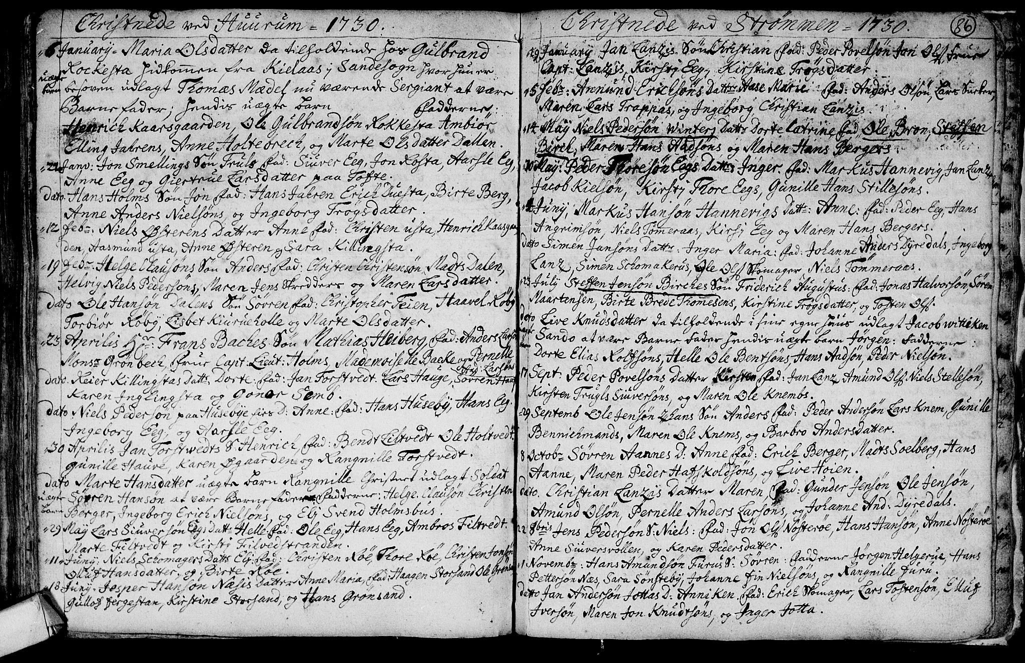 Hurum kirkebøker, AV/SAKO-A-229/F/Fa/L0001: Parish register (official) no. 1, 1715-1732, p. 86