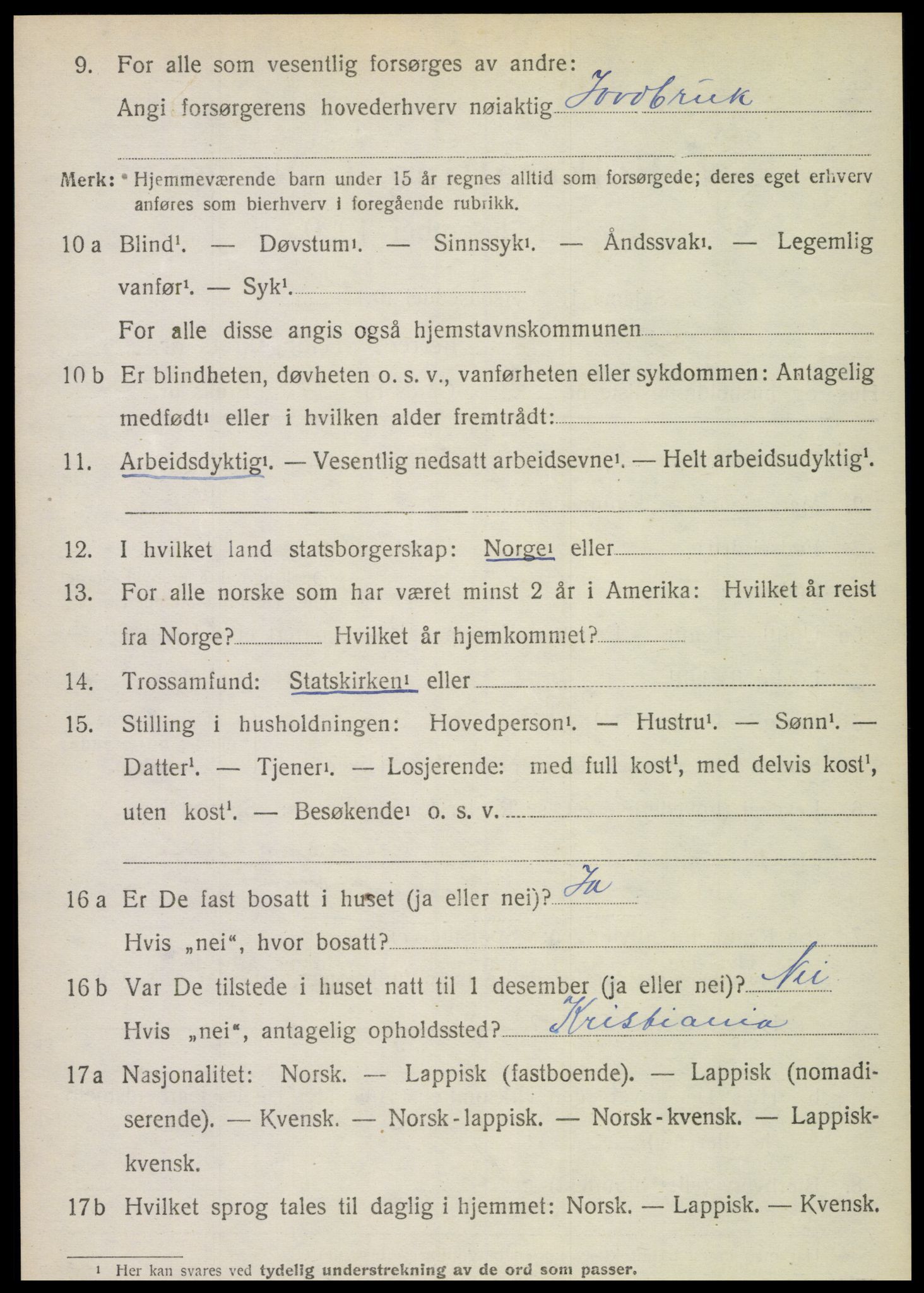 SAT, 1920 census for Kolvereid, 1920, p. 5138