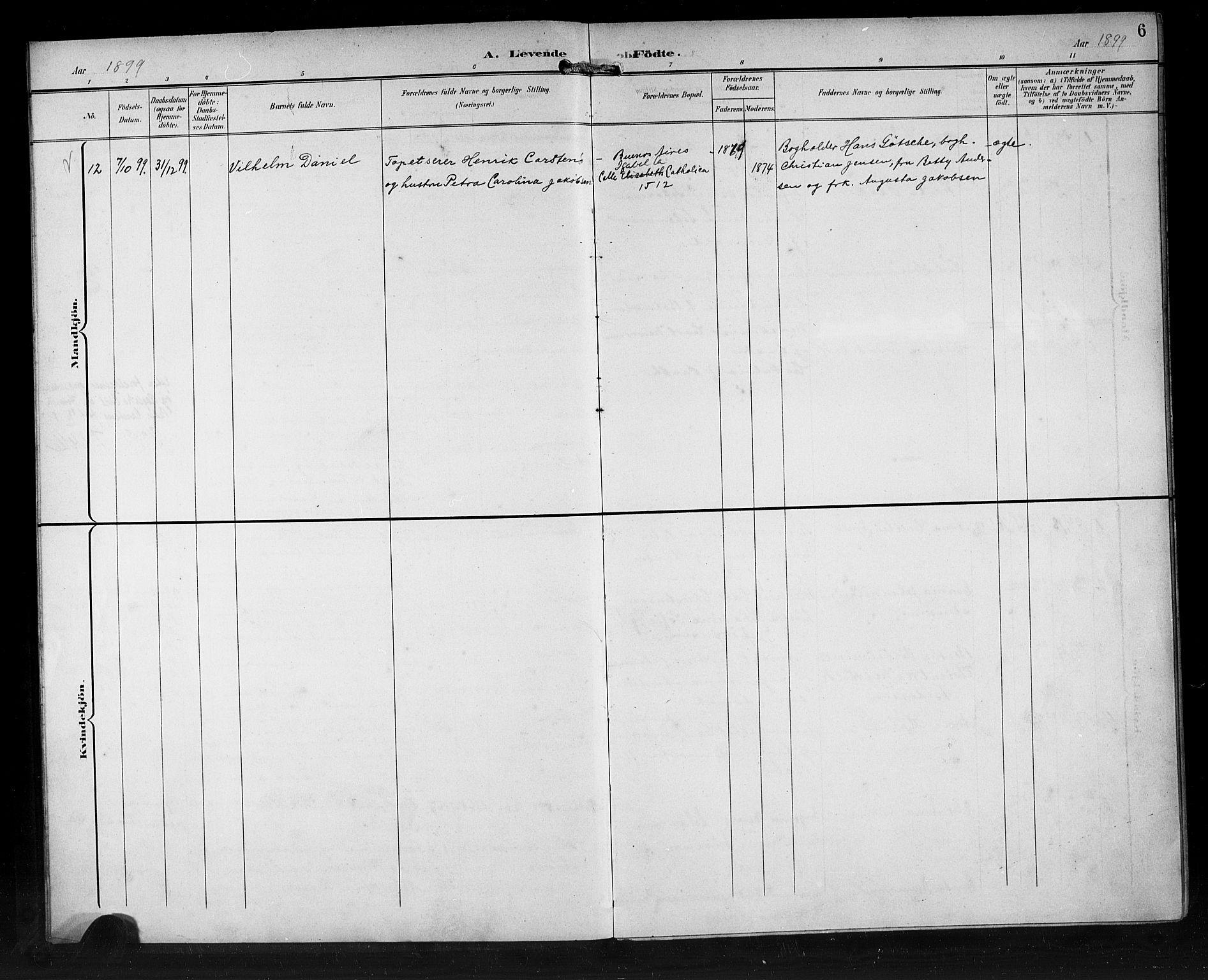 Den norske sjømannsmisjon i utlandet/Syd-Amerika (Buenos Aires m.fl.), SAB/SAB/PA-0118/H/Ha/L0002: Parish register (official) no. A 2, 1899-1919, p. 6