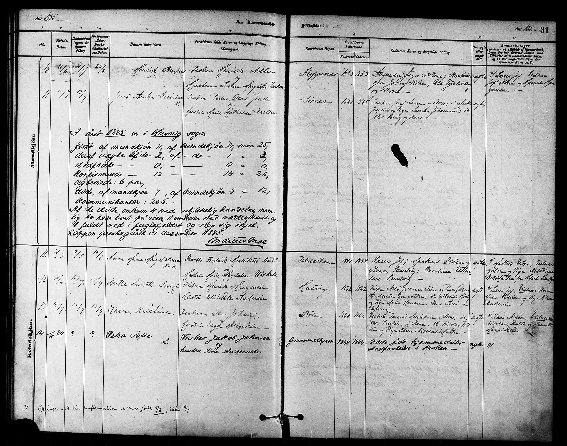 Loppa sokneprestkontor, SATØ/S-1339/H/Ha/L0007kirke: Parish register (official) no. 7, 1879-1889, p. 31