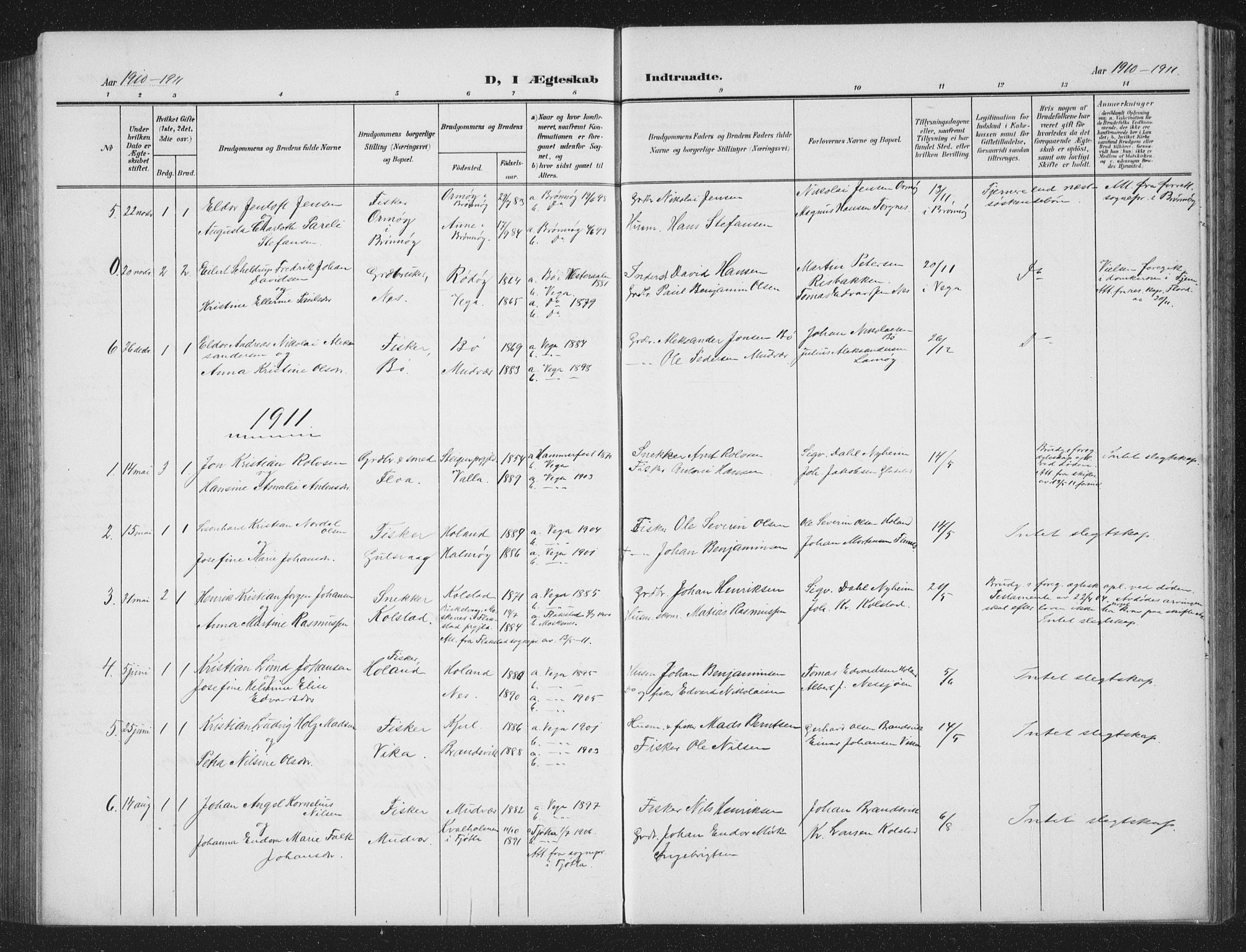 Ministerialprotokoller, klokkerbøker og fødselsregistre - Nordland, AV/SAT-A-1459/816/L0254: Parish register (copy) no. 816C04, 1905-1934