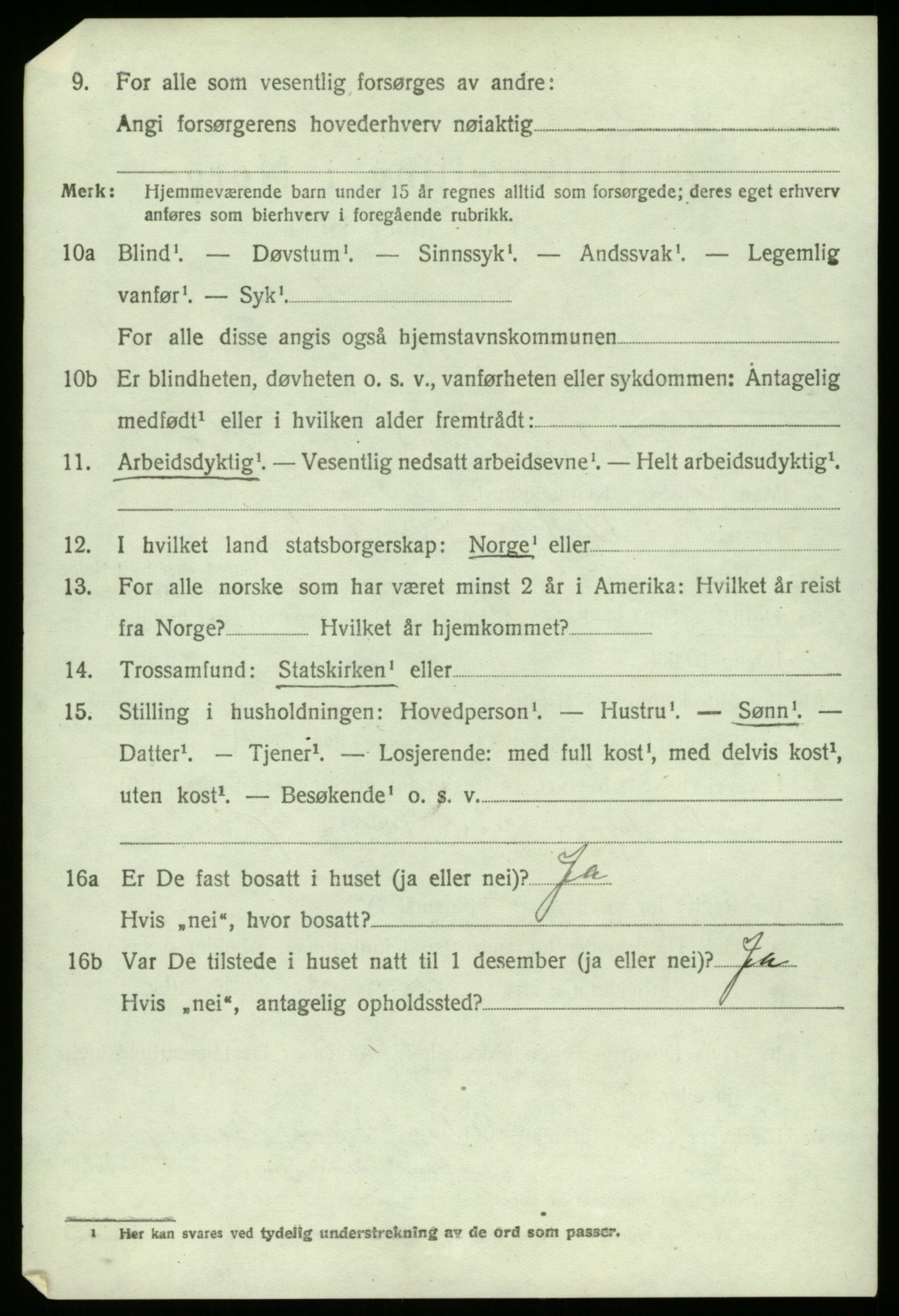 SAO, 1920 census for Varteig, 1920, p. 460