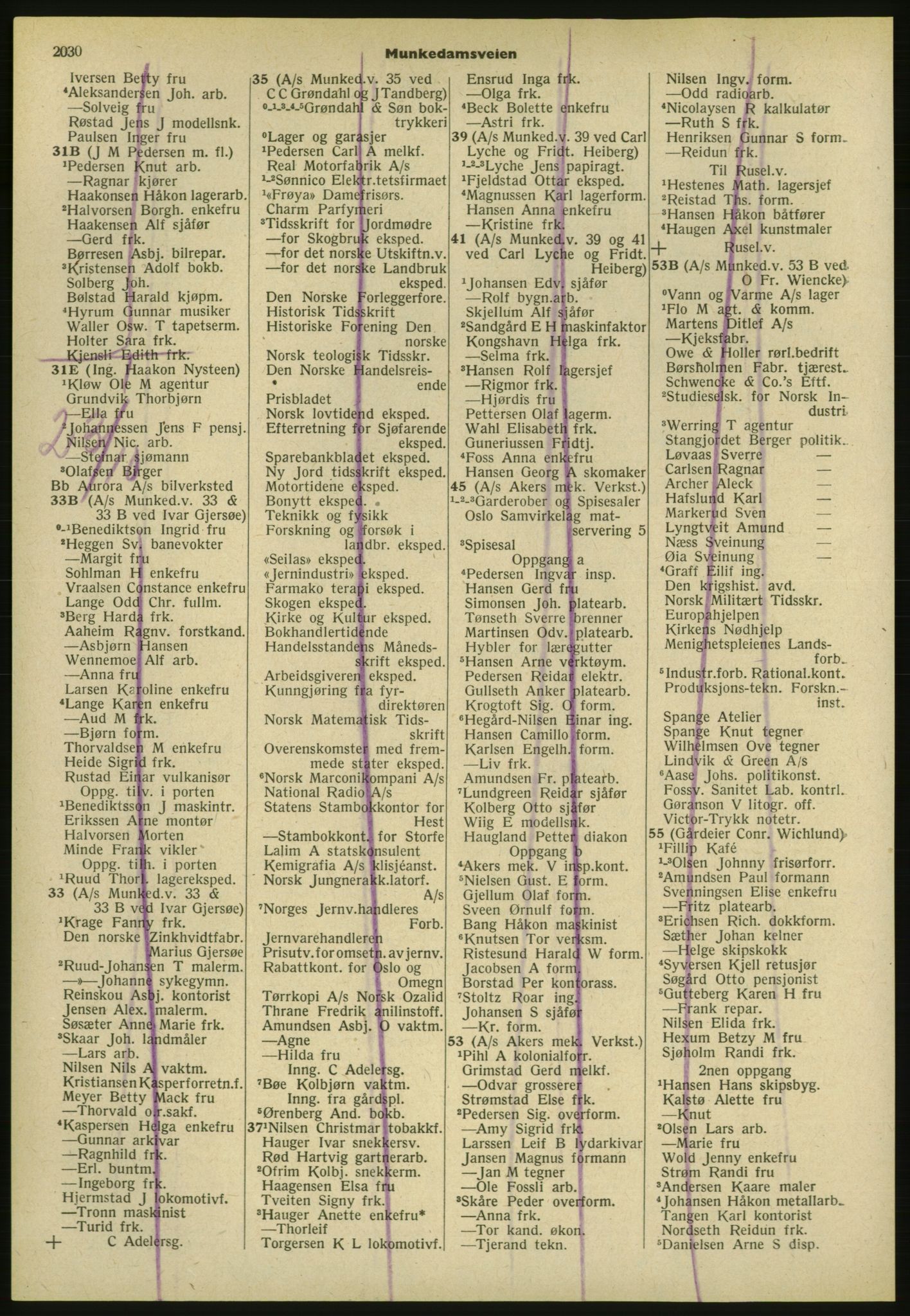 Kristiania/Oslo adressebok, PUBL/-, 1952, p. 2030