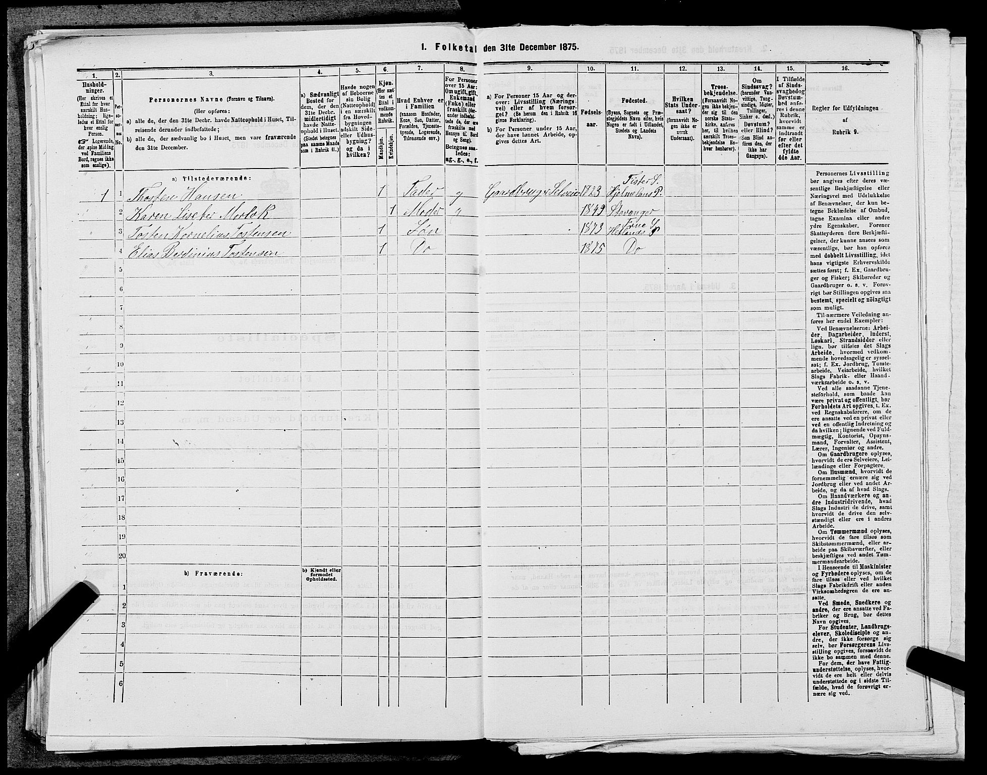 SAST, 1875 census for 1126P Hetland, 1875, p. 1422