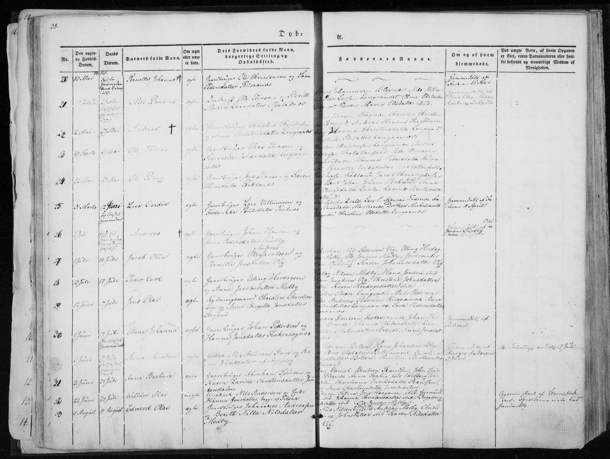 Ministerialprotokoller, klokkerbøker og fødselsregistre - Nordland, AV/SAT-A-1459/847/L0666: Parish register (official) no. 847A06, 1842-1871, p. 38