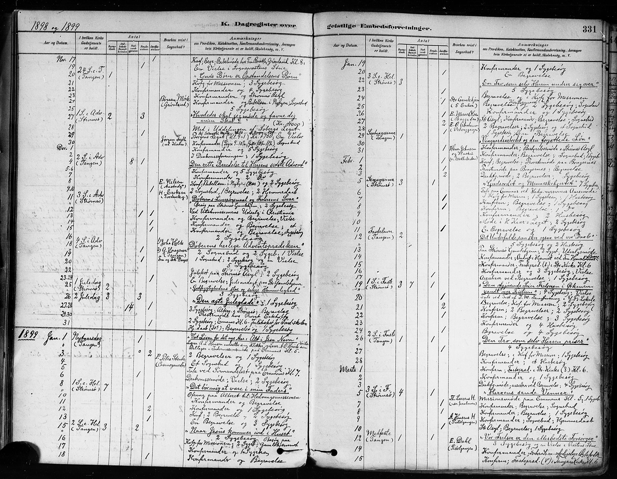 Strømsø kirkebøker, AV/SAKO-A-246/F/Fa/L0022: Parish register (official) no. I 22, 1879-1899, p. 331