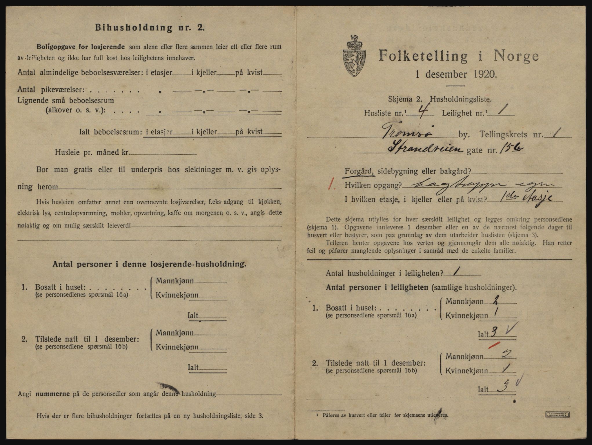 SATØ, 1920 census for Tromsø, 1920, p. 2417