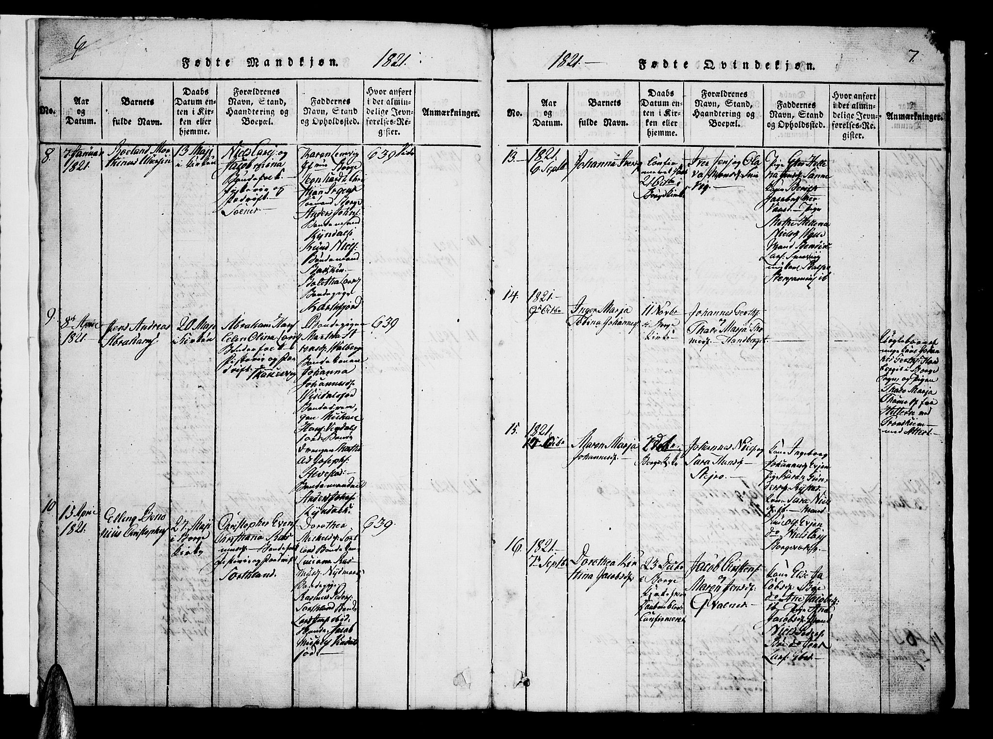 Ministerialprotokoller, klokkerbøker og fødselsregistre - Nordland, AV/SAT-A-1459/880/L1130: Parish register (official) no. 880A04, 1821-1843, p. 6-7