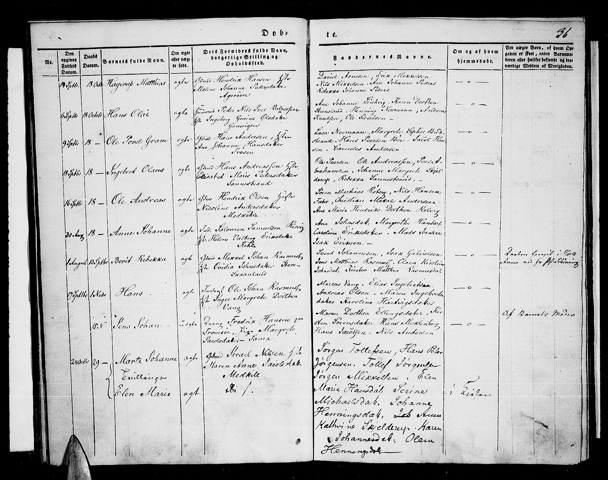 Trondenes sokneprestkontor, SATØ/S-1319/H/Ha/L0008kirke: Parish register (official) no. 8, 1835-1840, p. 36