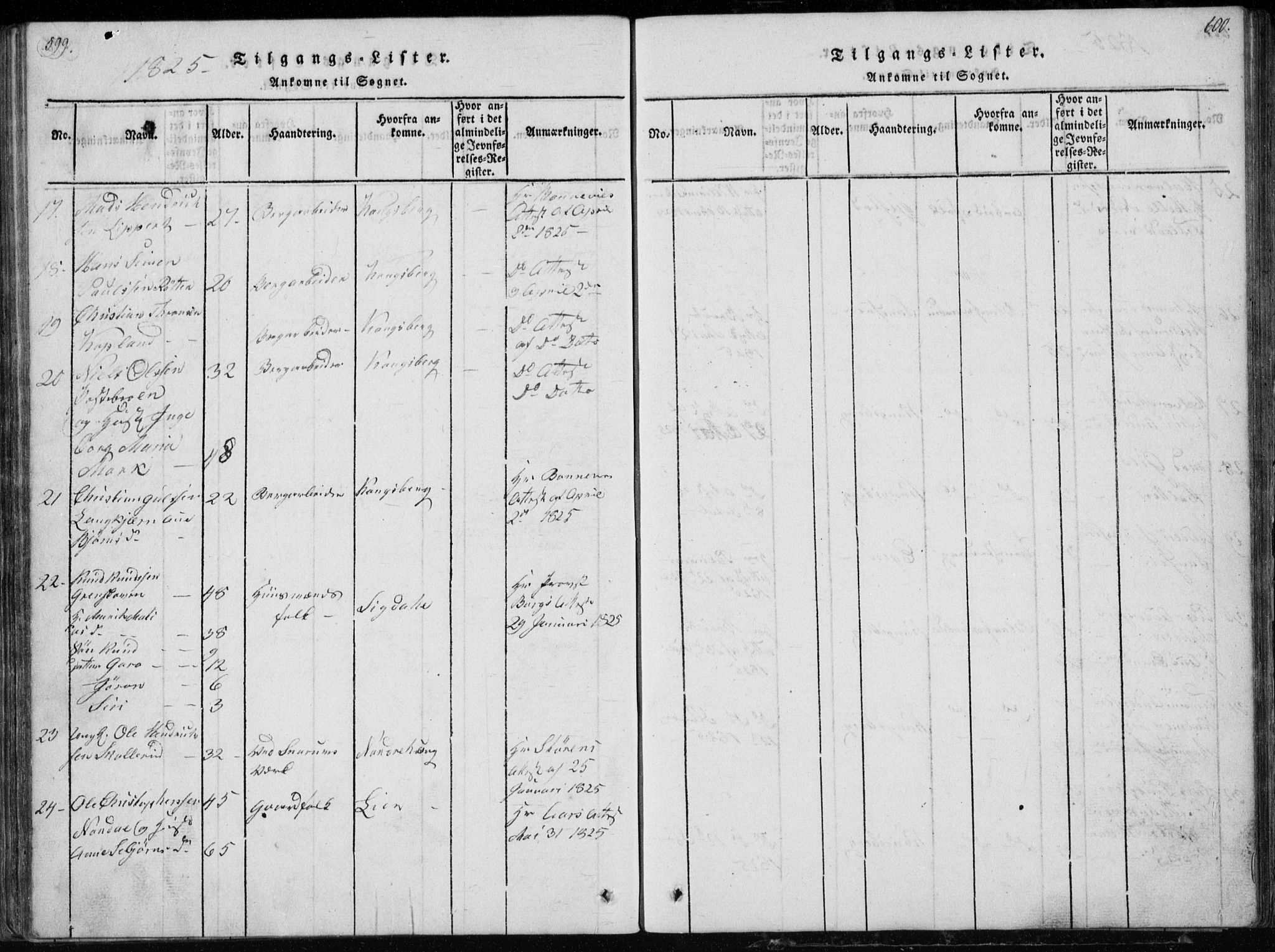 Modum kirkebøker, AV/SAKO-A-234/G/Ga/L0002: Parish register (copy) no. I 2, 1824-1832, p. 599-600