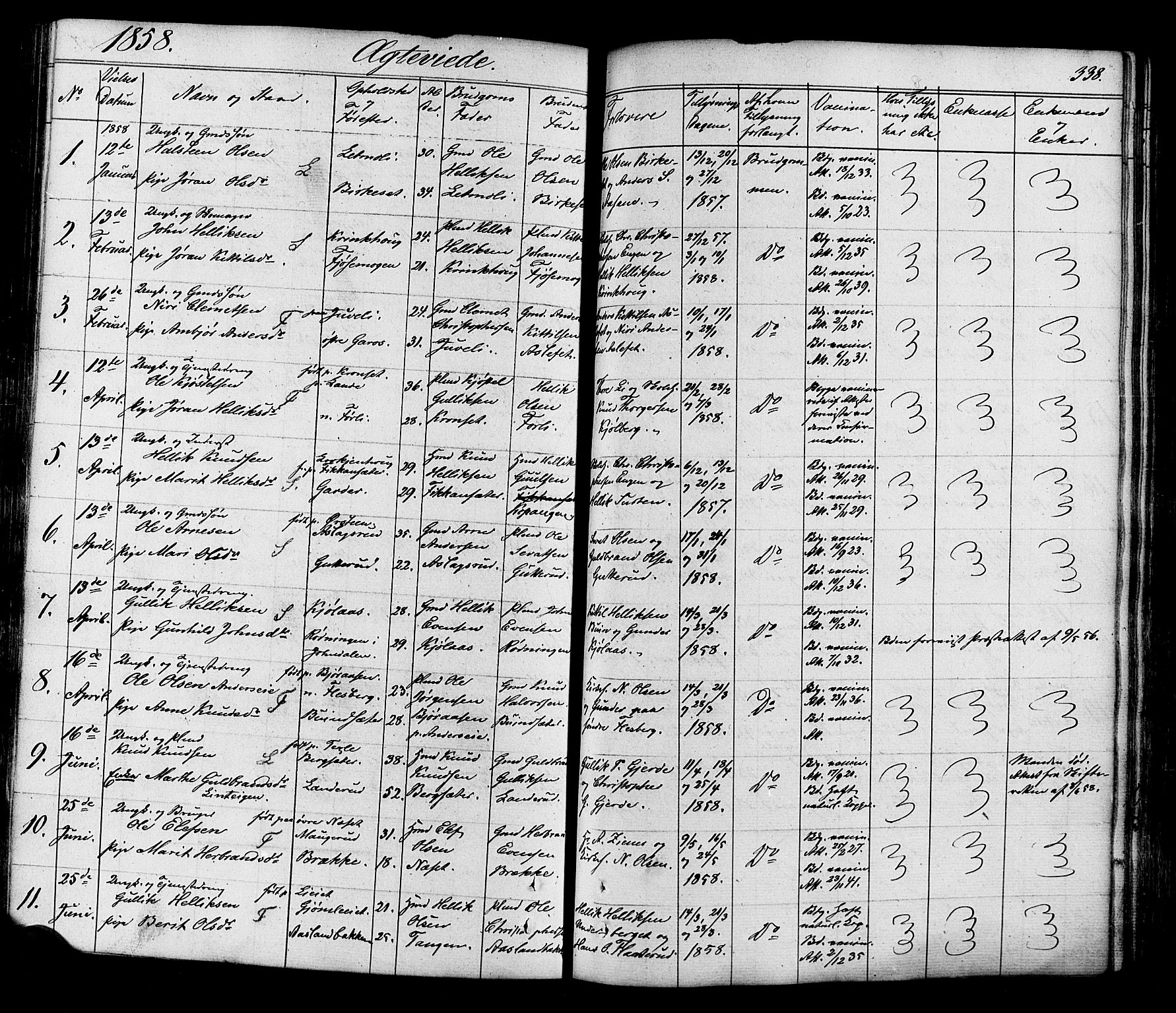 Flesberg kirkebøker, SAKO/A-18/F/Fa/L0006: Parish register (official) no. I 6, 1834-1860, p. 338