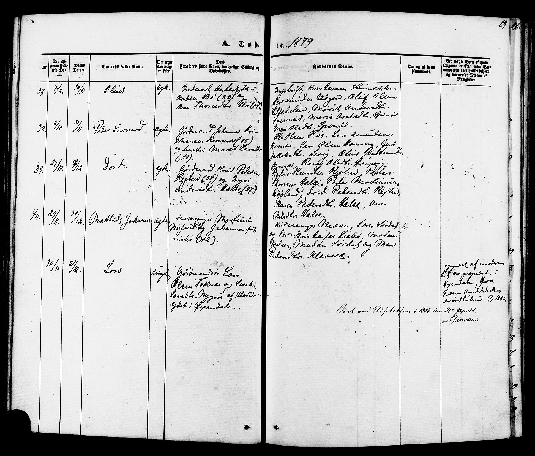 Ministerialprotokoller, klokkerbøker og fødselsregistre - Møre og Romsdal, AV/SAT-A-1454/576/L0884: Parish register (official) no. 576A02, 1865-1879, p. 69