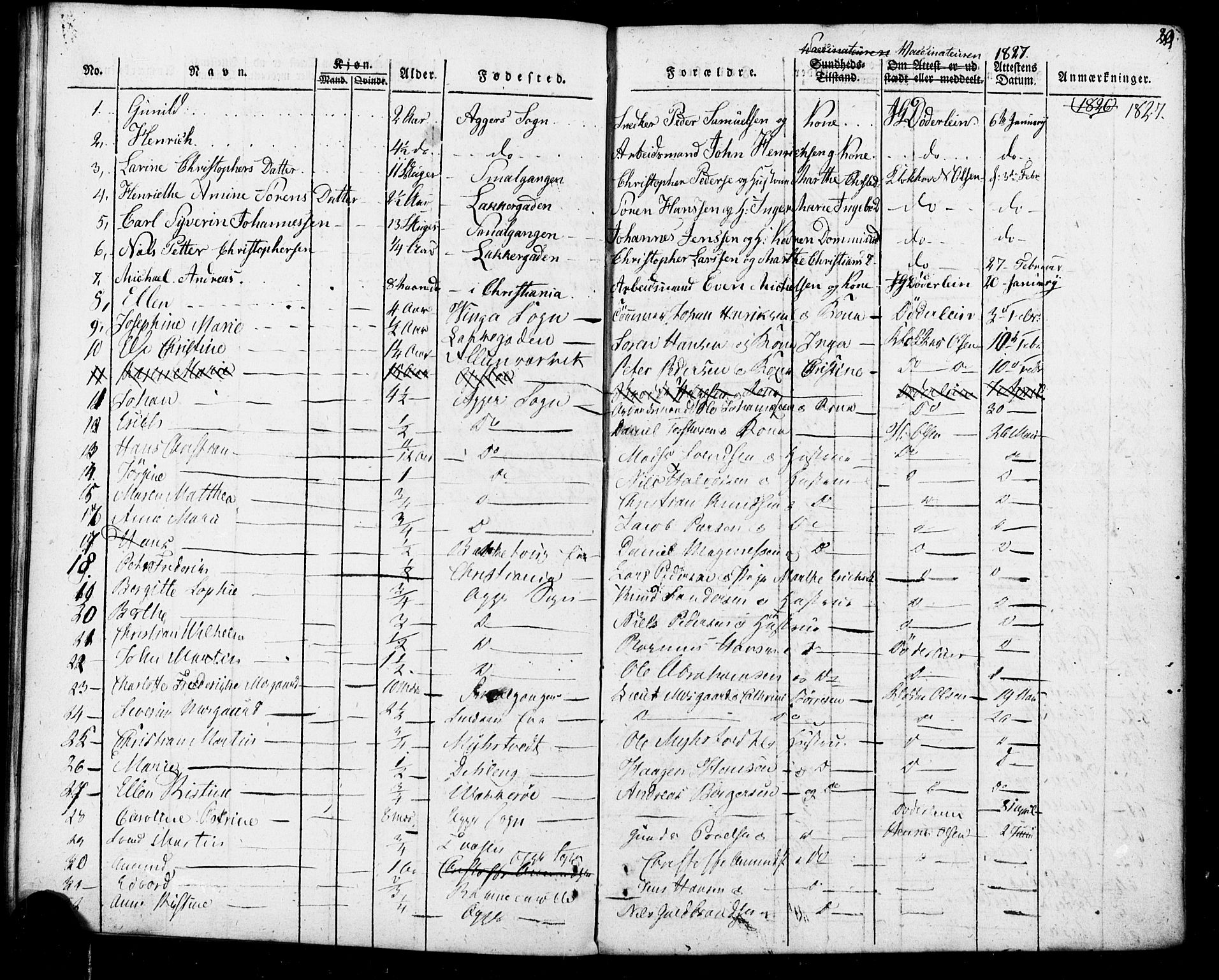 Aker prestekontor kirkebøker, AV/SAO-A-10861/F/L0022: Vaccination register no. 22, 1825-1828, p. 30