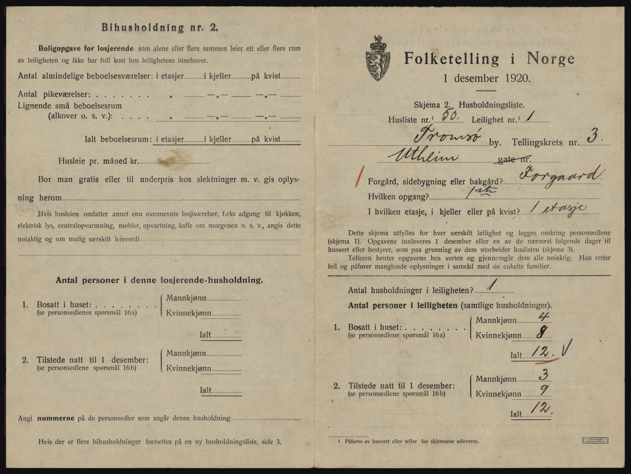 SATØ, 1920 census for Tromsø, 1920, p. 3271